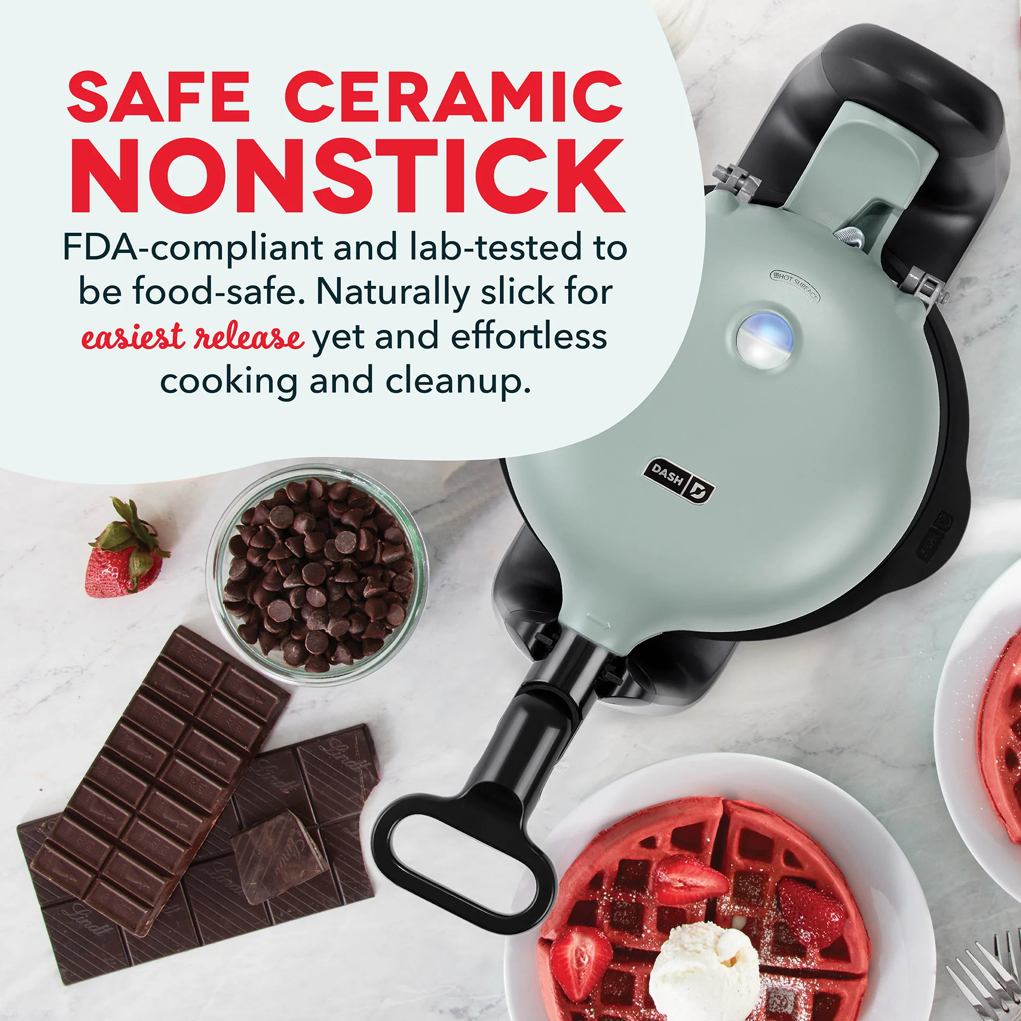 Ceramic Nonstick Flip Belgian Waffle Maker - Image 13