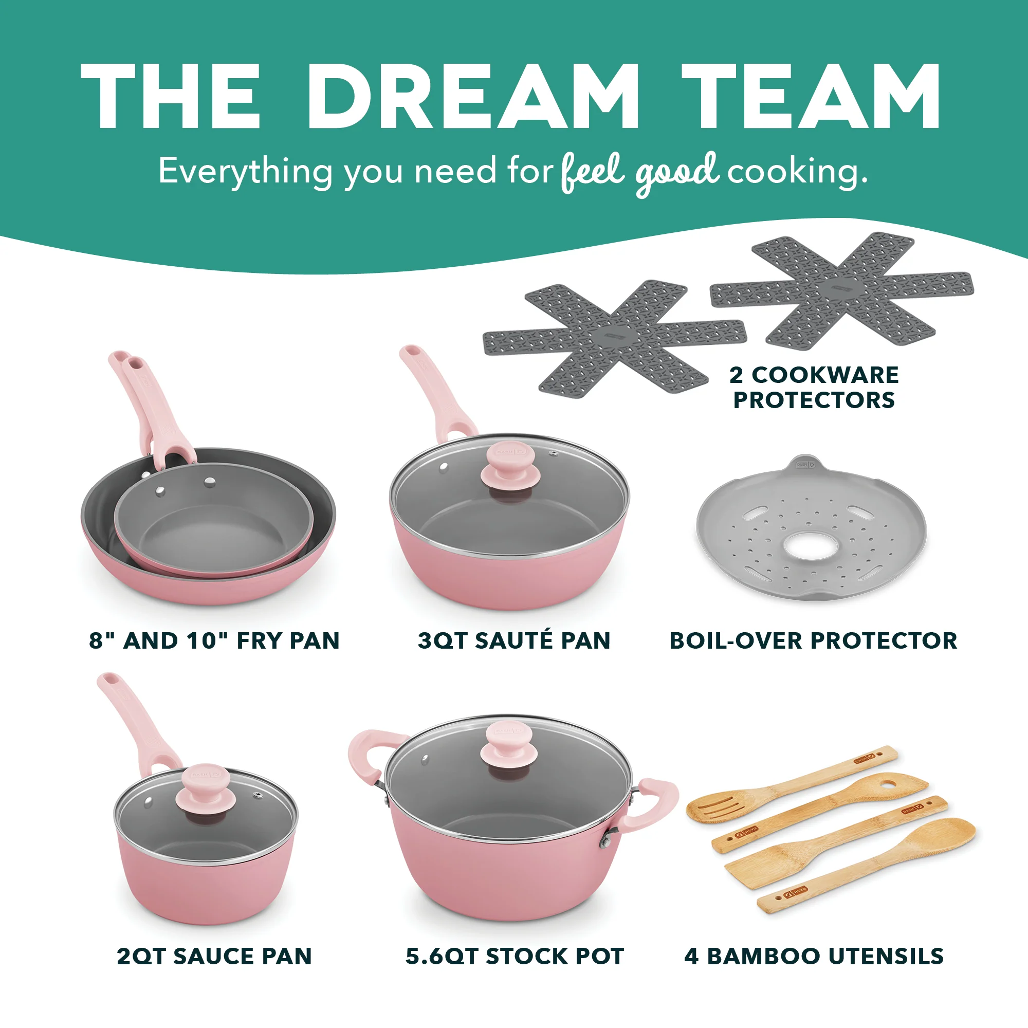 Dream Green Recycled Aluminum 15pc Cookware Set - Image 17