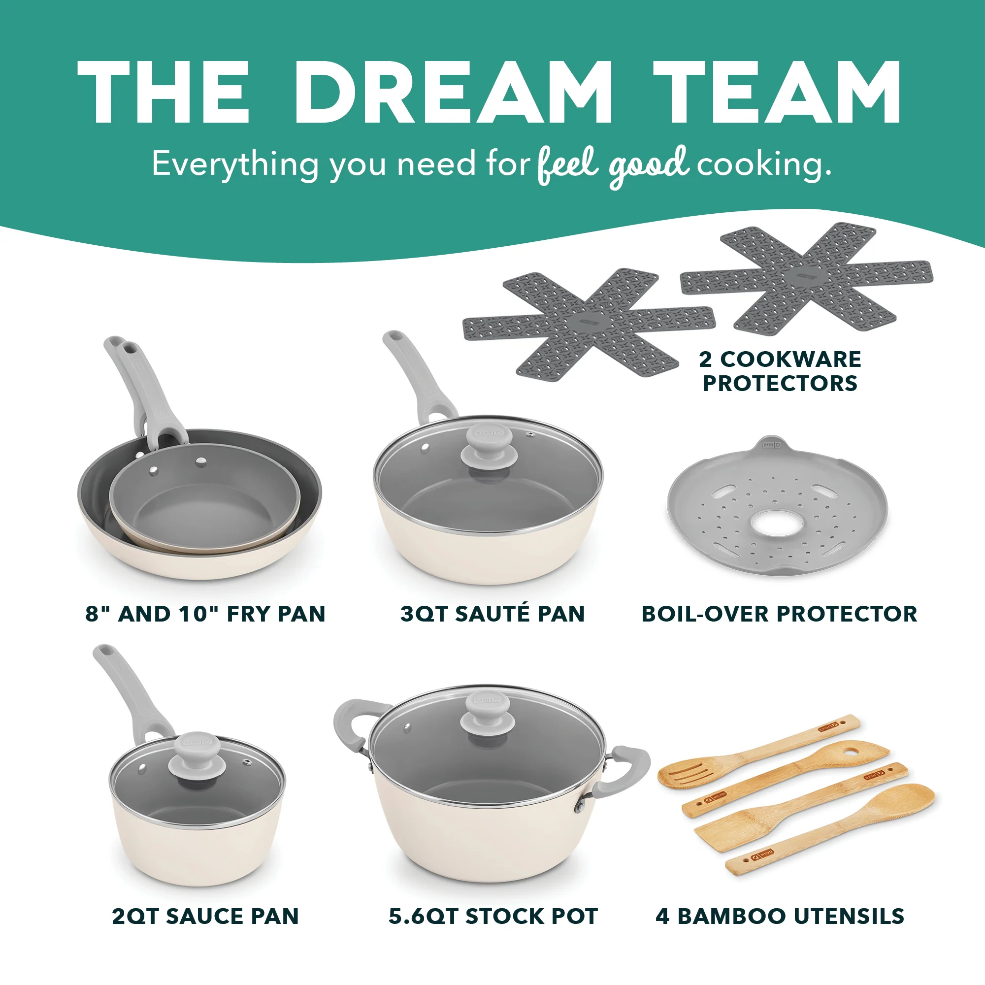 Dream Green Recycled Aluminum 15pc Cookware Set - Image 24