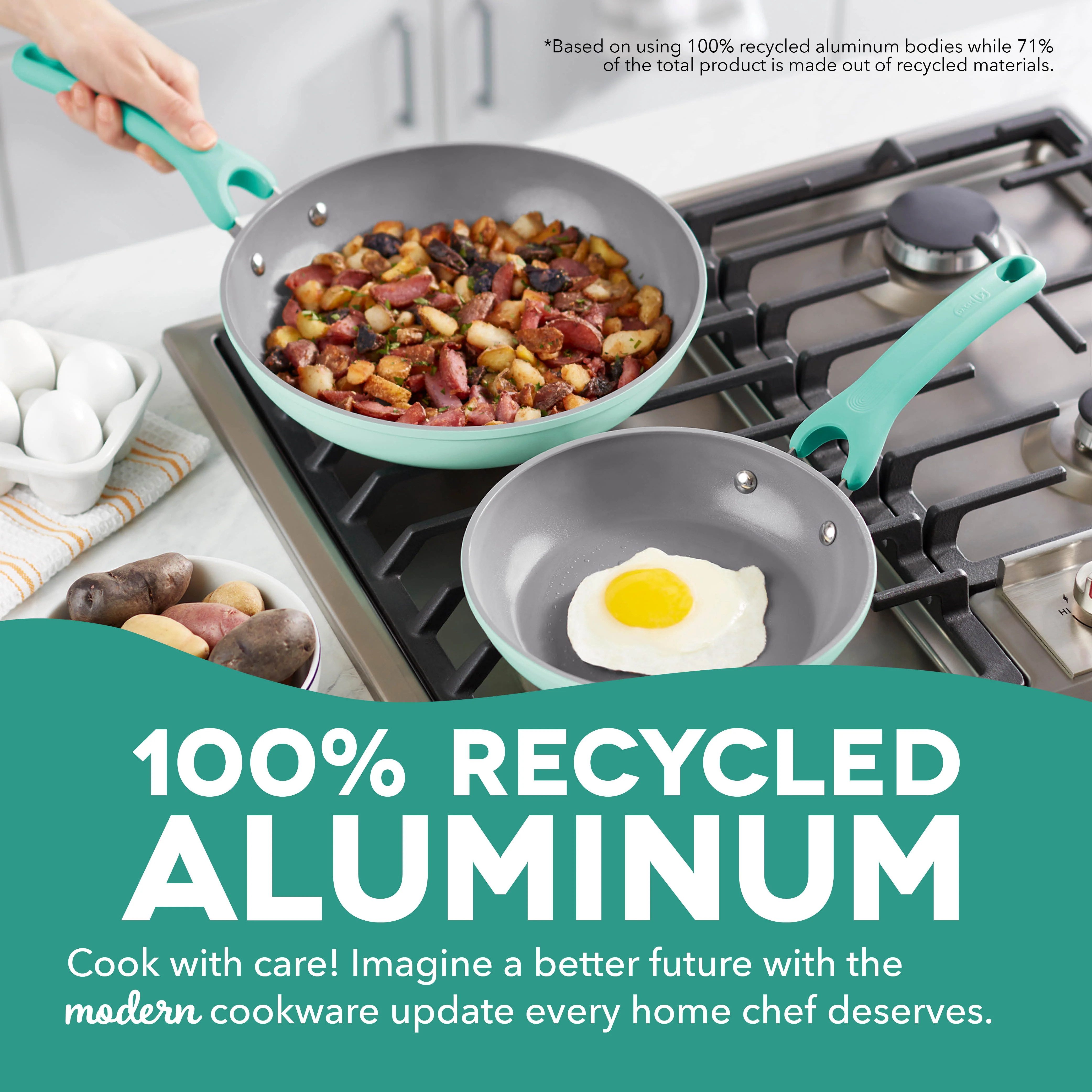 Dream Green Recycled Aluminum 8"/10" Fry Pan Set - Image 2