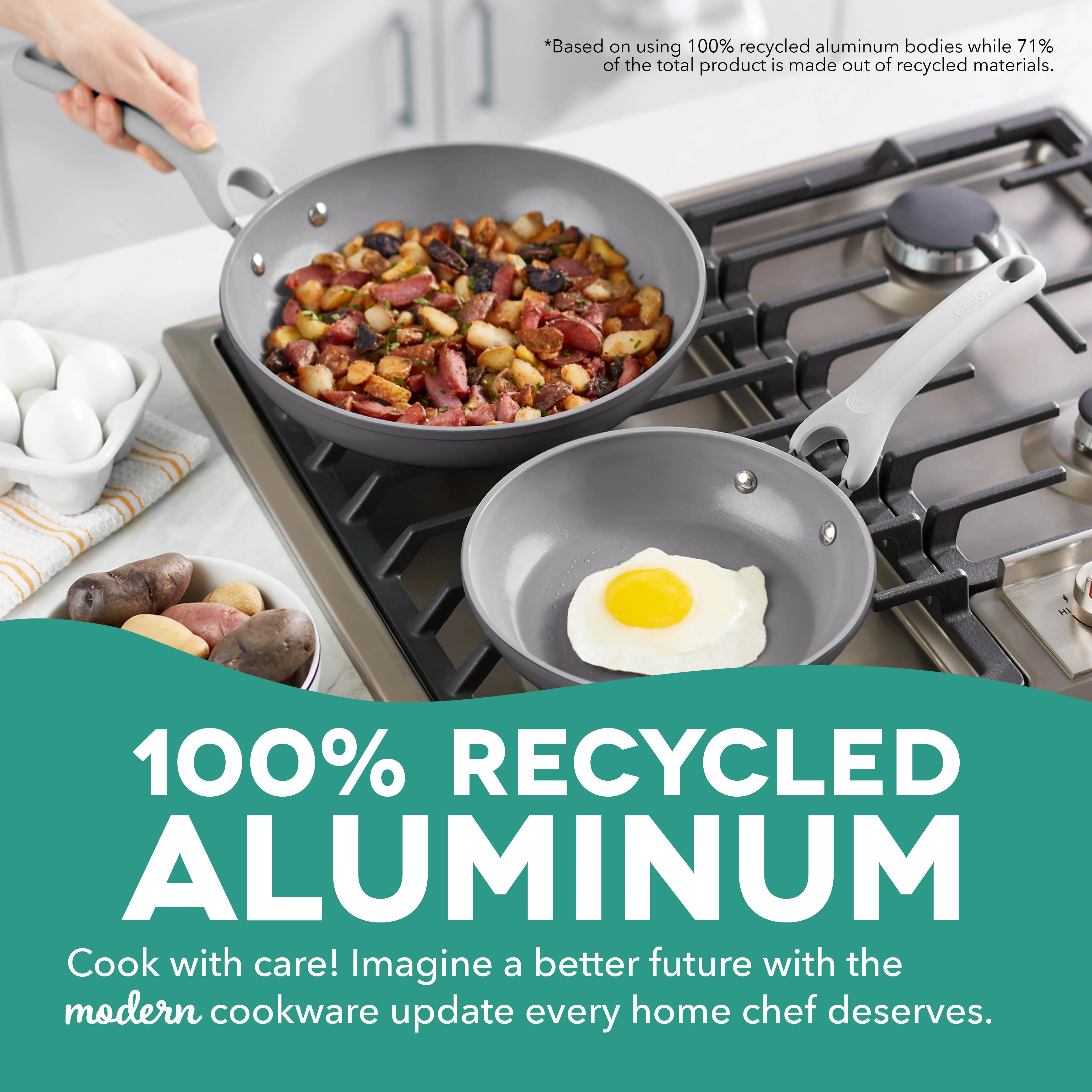 Dream Green Recycled Aluminum 8"/10" Fry Pan Set - Image 8