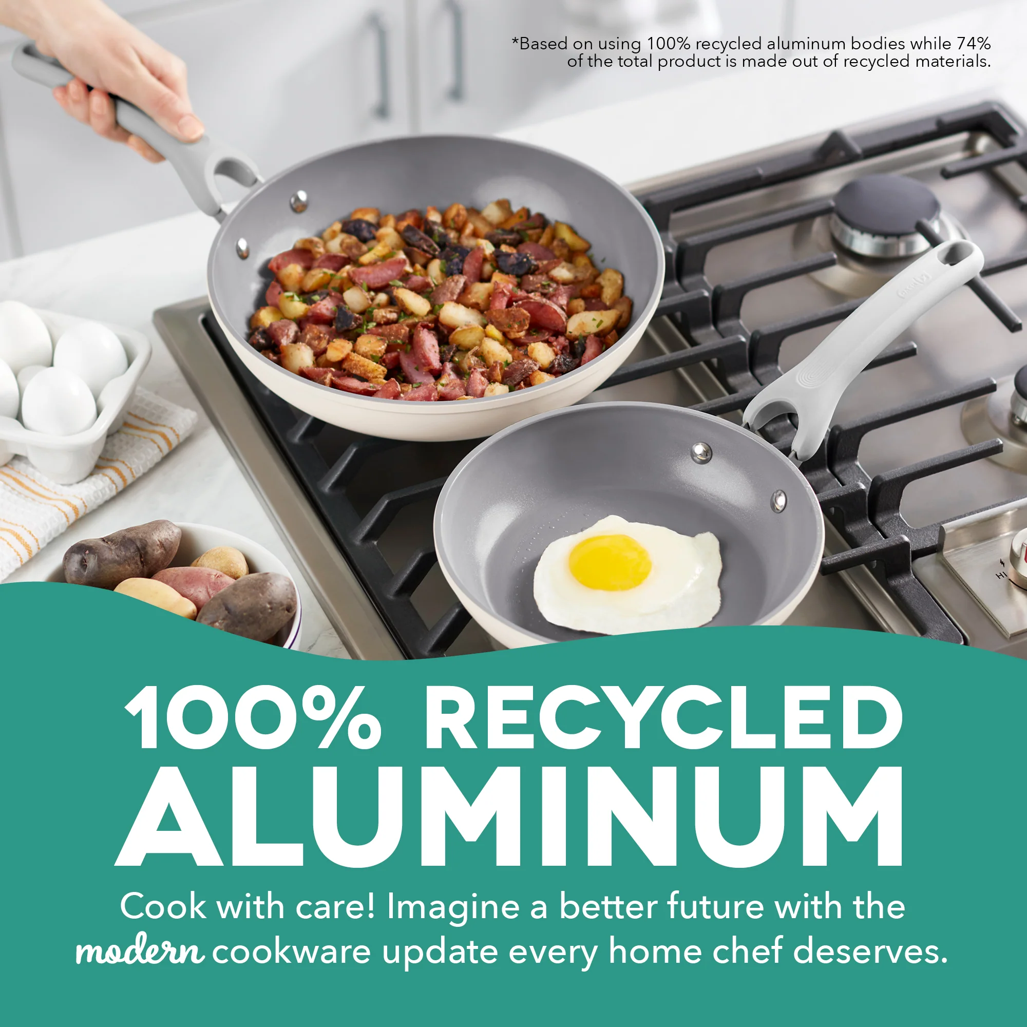 Dash Dream Green Recycled Aluminum 9.5"/11" Fry Pan Set - Image 14