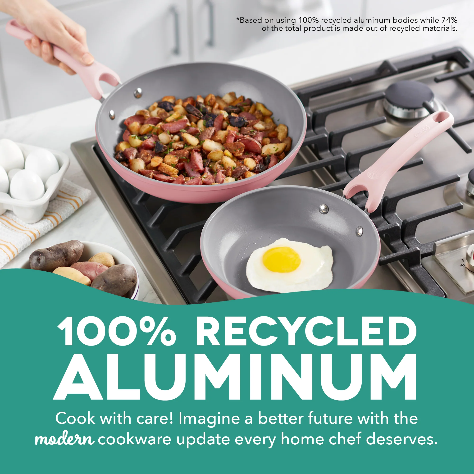 Dash Dream Green Recycled Aluminum 9.5"/11" Fry Pan Set - Image 20