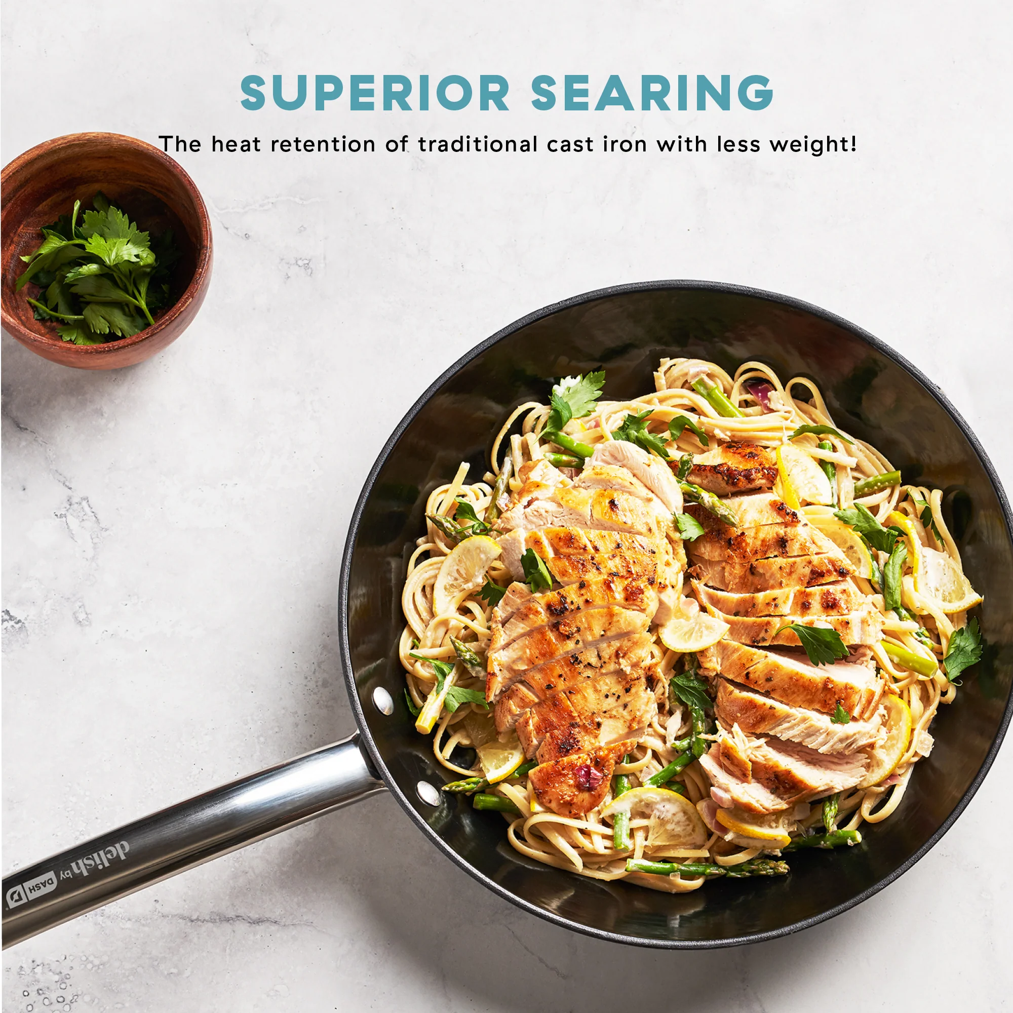 Delish by Dash 10" Lightweight Cast Iron Skillet - Image 8
