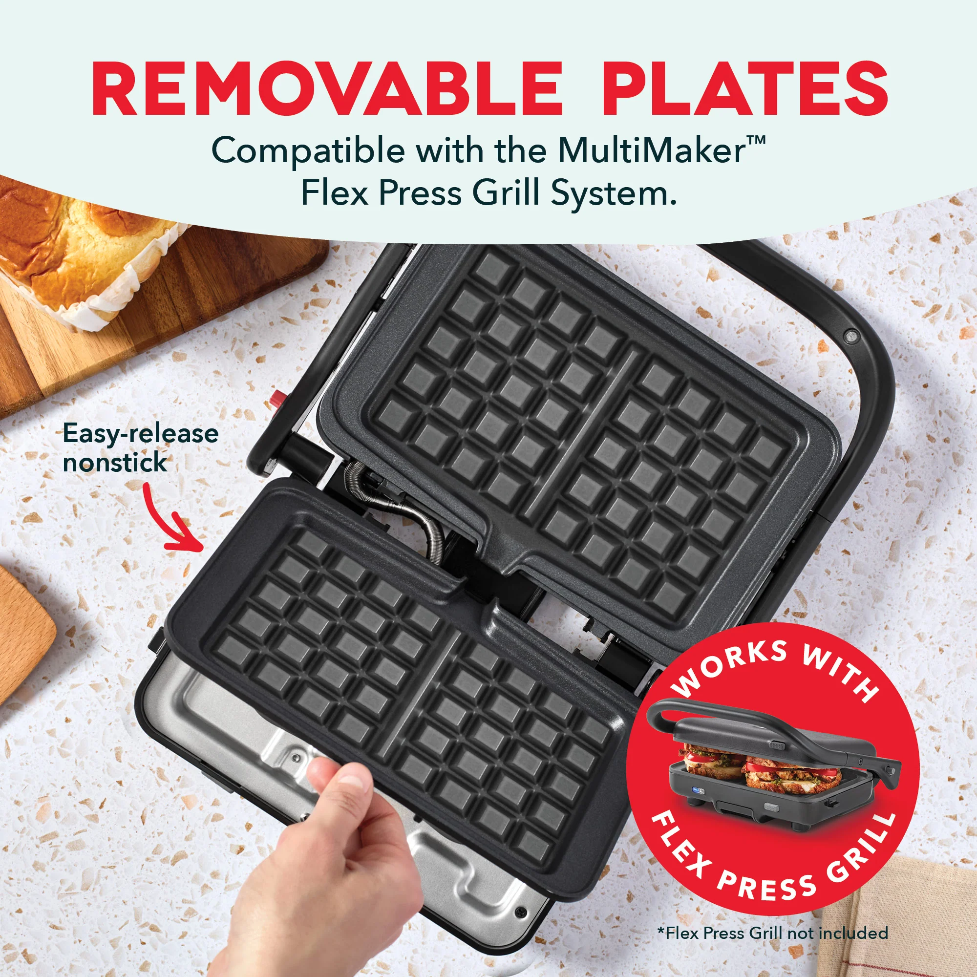 Flex Press Grill System 2pc Plate Pack Waffle - Image 2