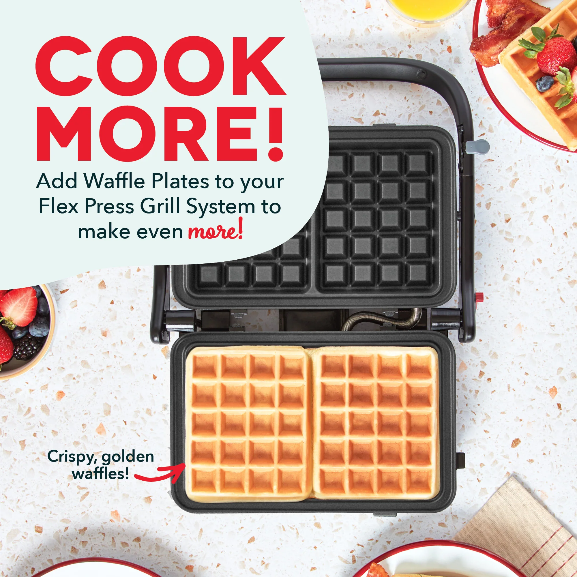 Flex Press Grill System 2pc Plate Pack Waffle - Image 3