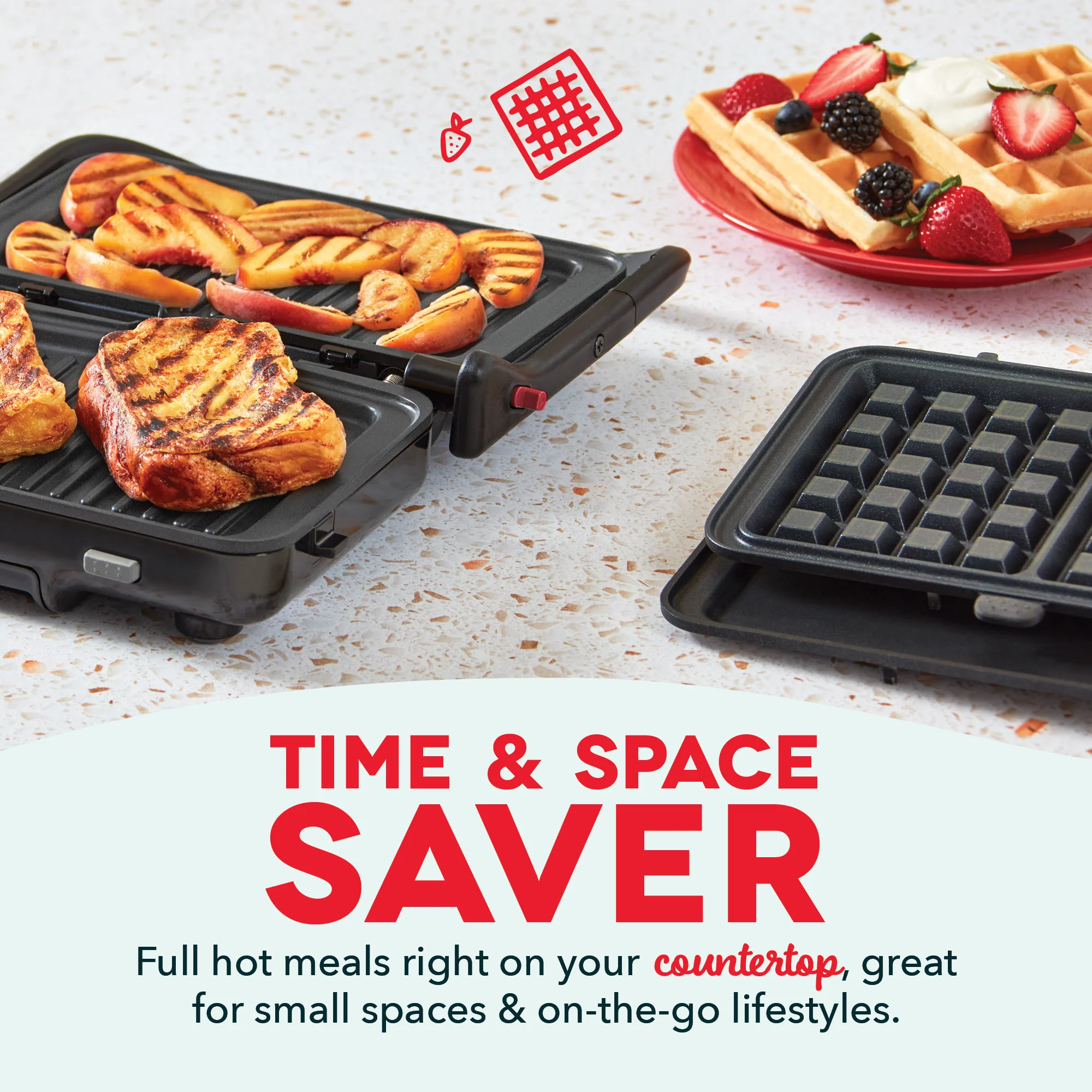Flex Press Grill System 2pc Plate Pack Waffle - Image 5