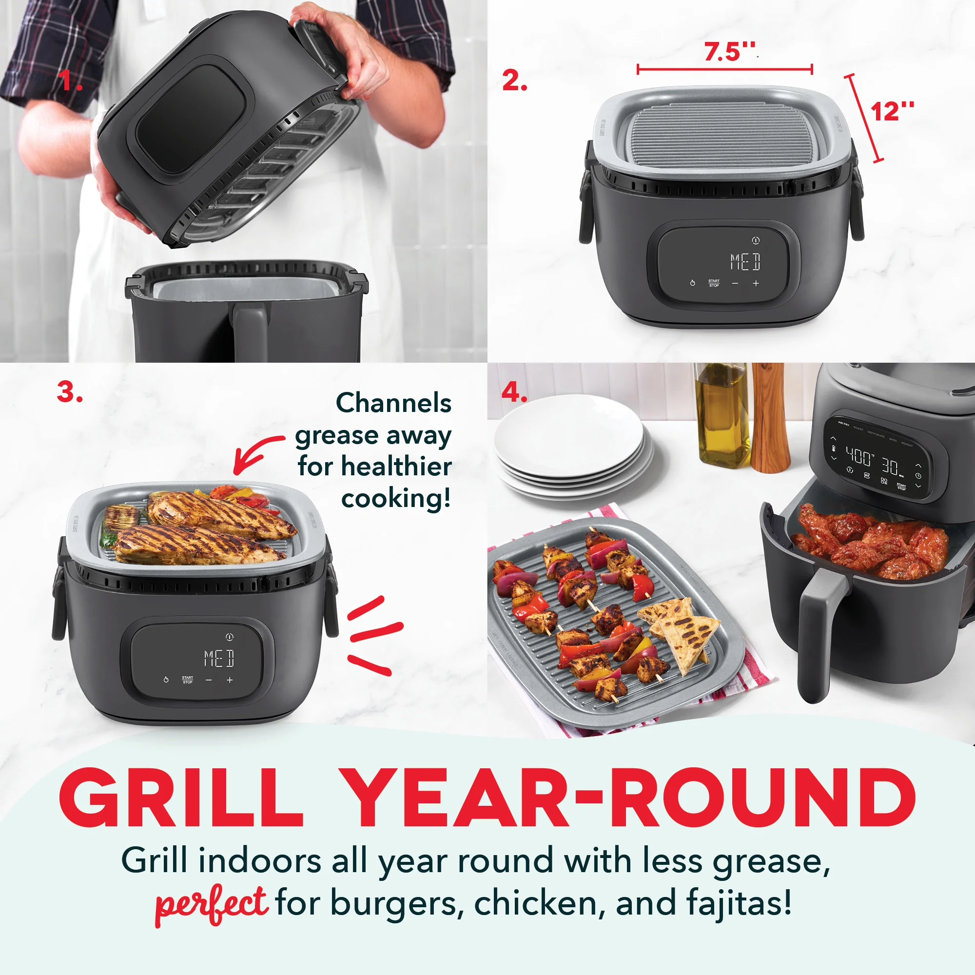 Flip & Fry™ Digital 2-in-1 Grill + Air Fryer - Image 10