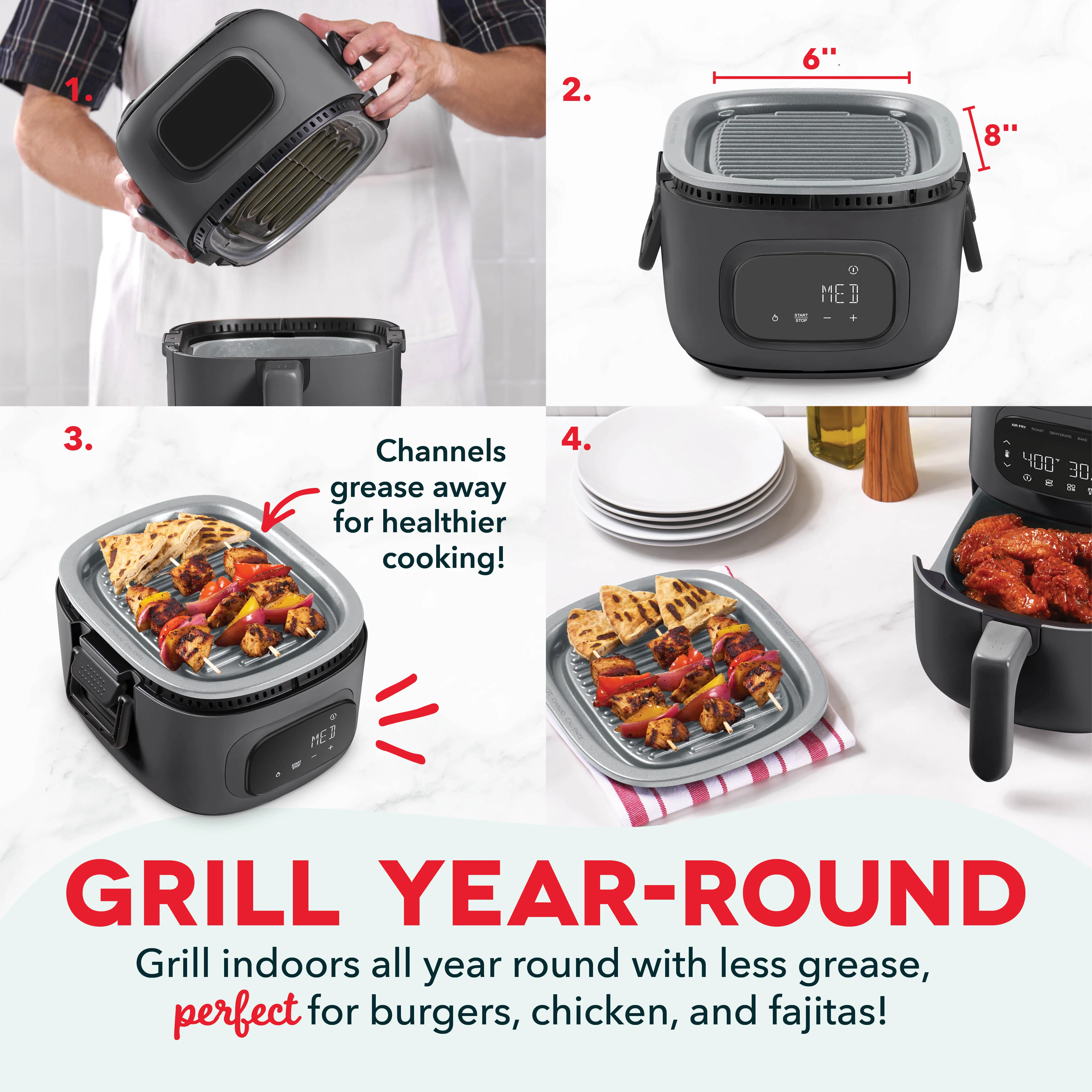 Flip & Fry™ Digital 2-in-1 Grill + Air Fryer - Image 3