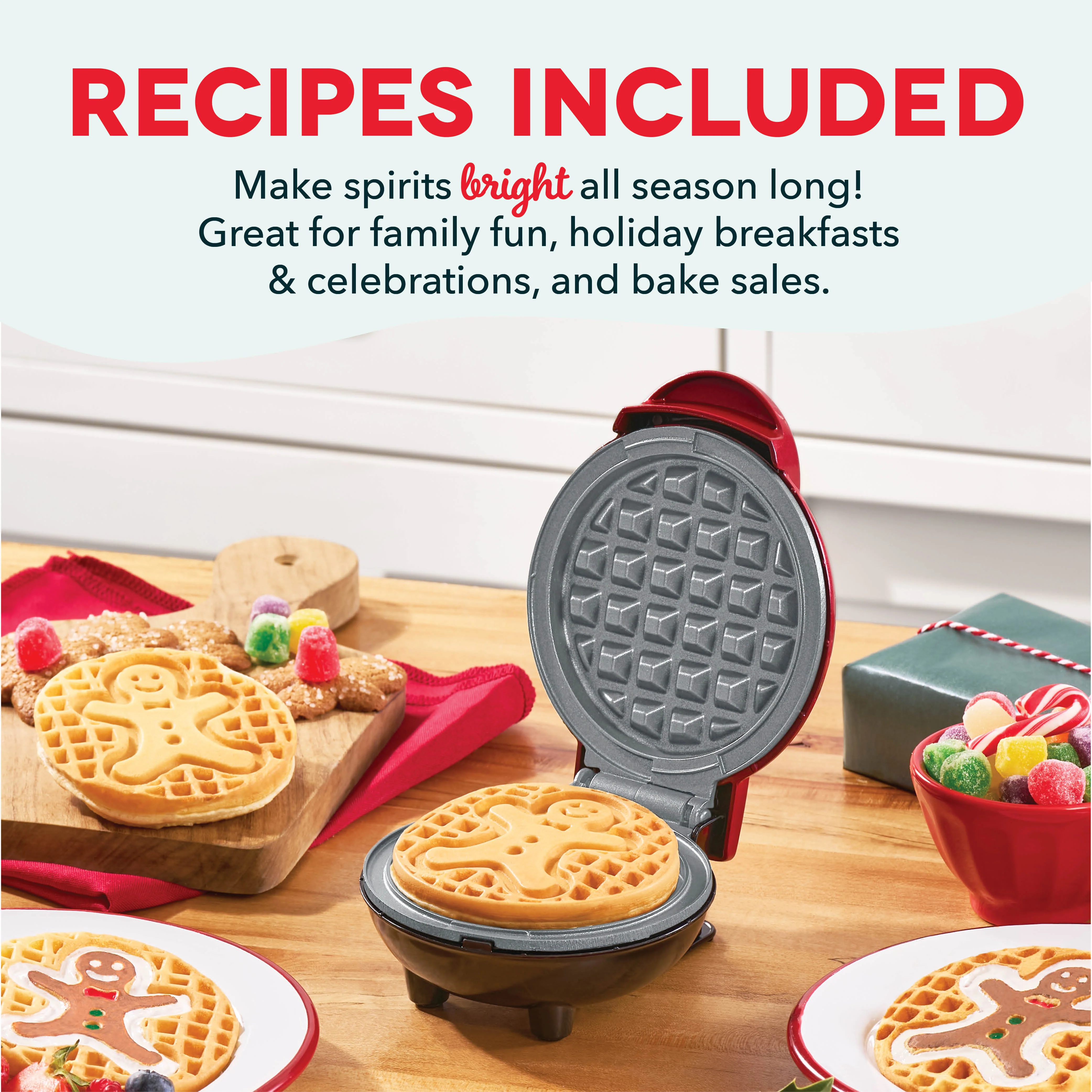 Gingerbread Man Mini Waffle Maker - Image 3
