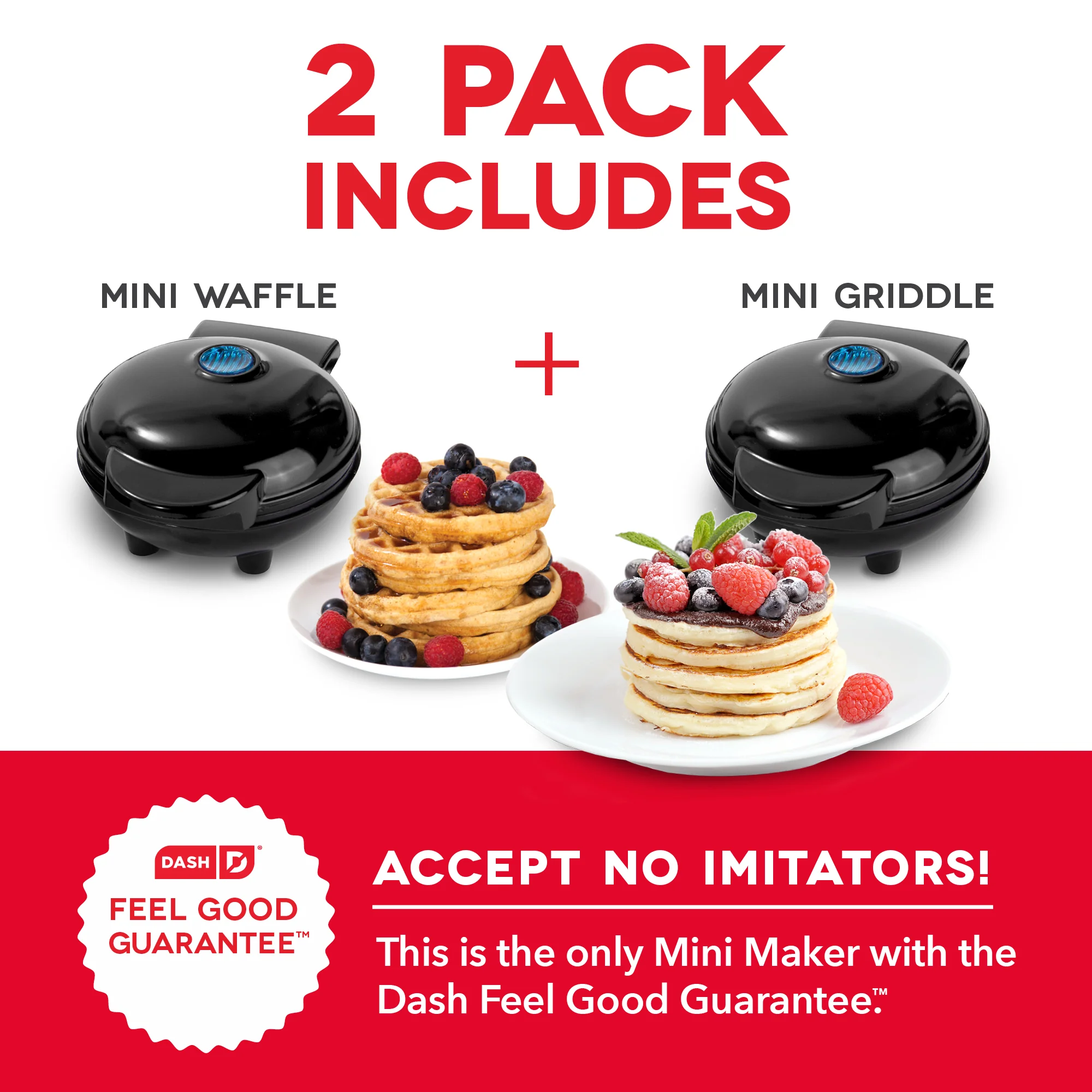 Mini Maker Waffle and Griddle 2-Pack - Image 7
