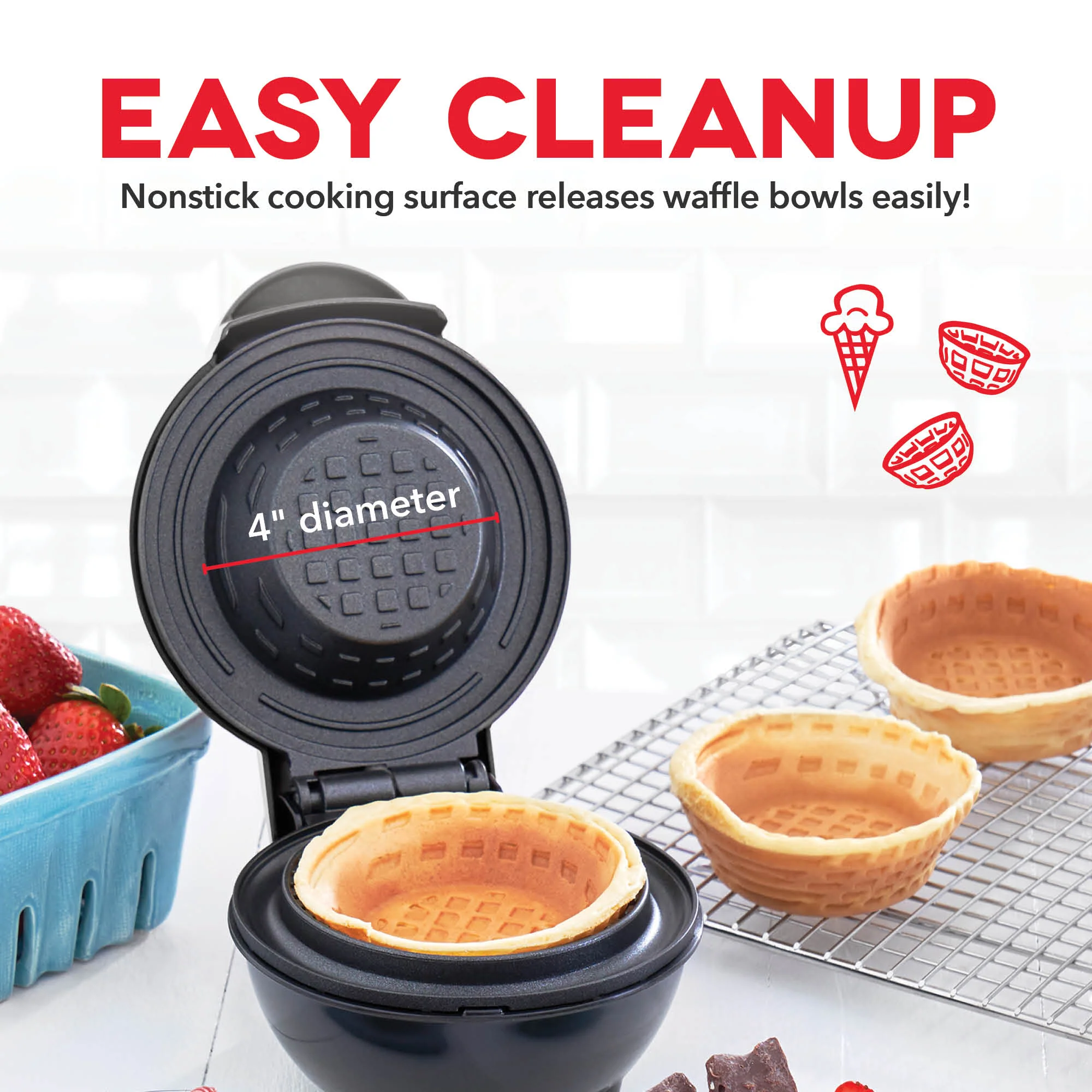 Mini Waffle Bowl Maker - Image 10