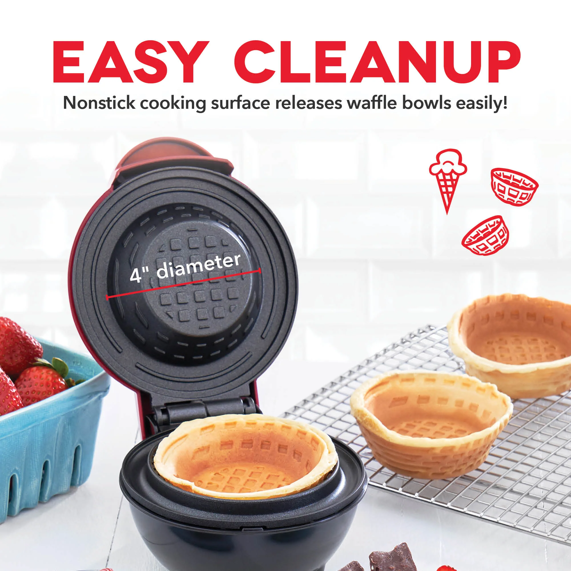 Mini Waffle Bowl Maker - Image 15