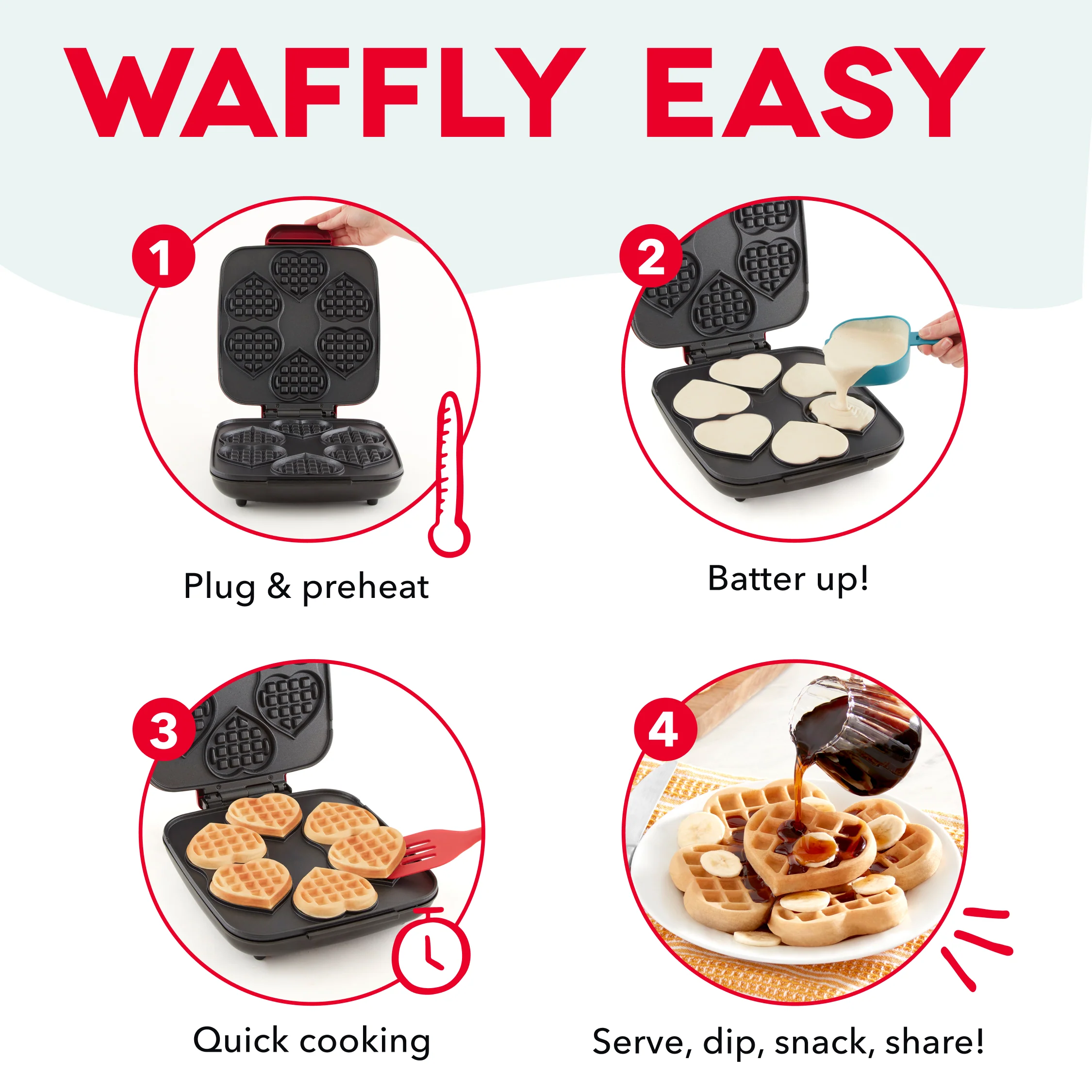 Multi Mini Heart Waffle Maker - Image 5