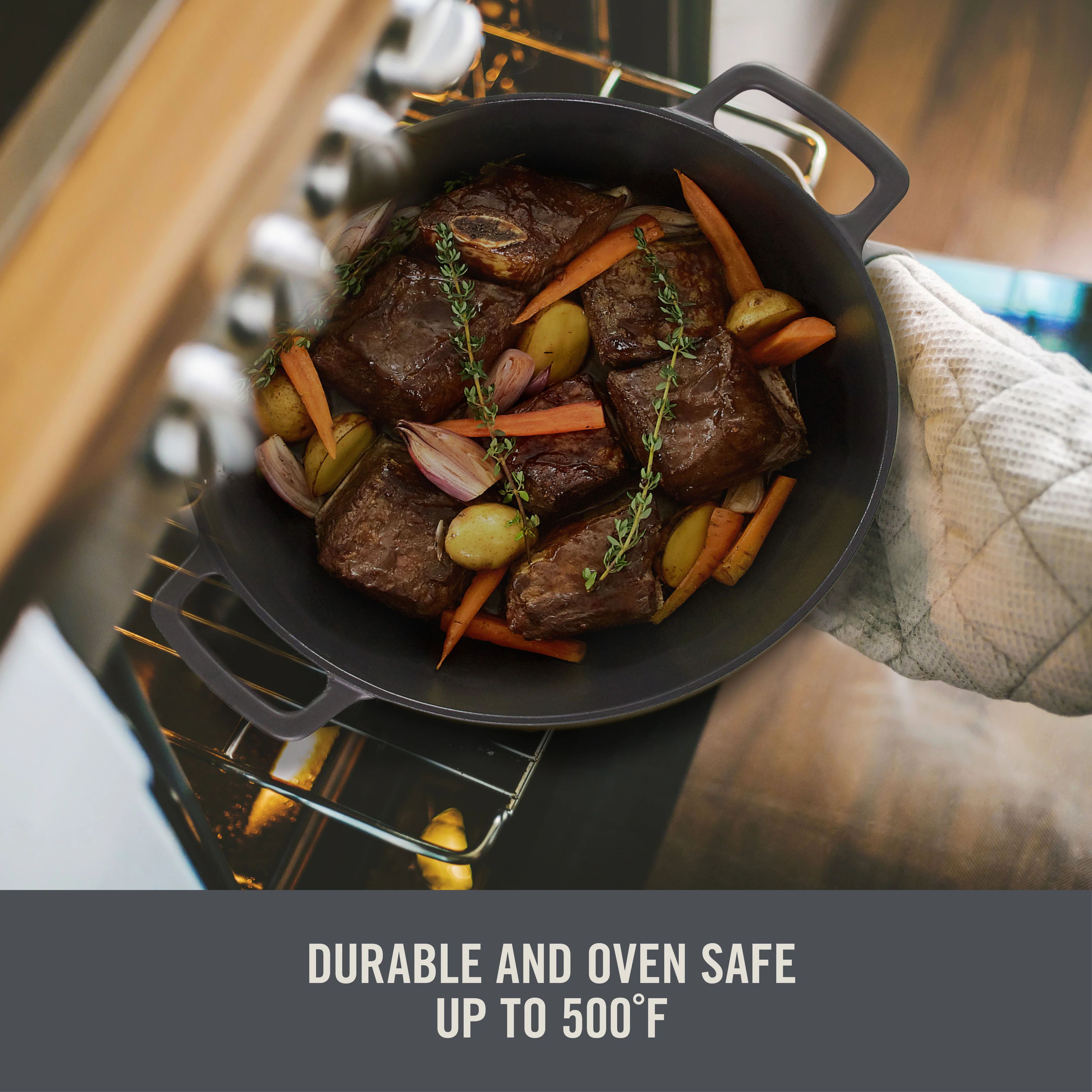4.5 Qt. Nonstick Cast Iron Braiser - Image 4