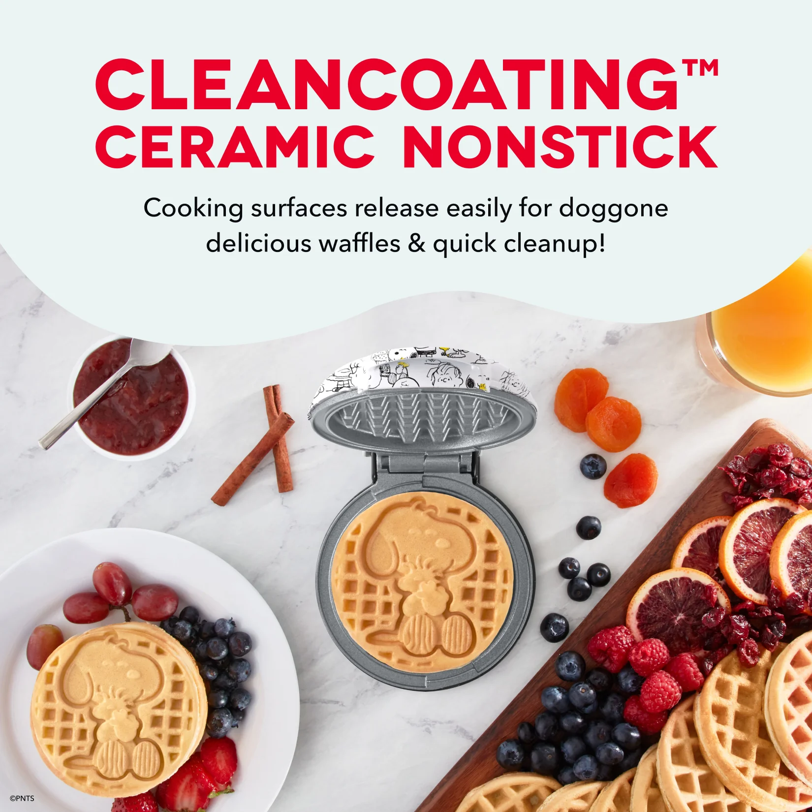 Peanuts® x Dash 75th Anniversary Mini Waffle Maker - Image 3