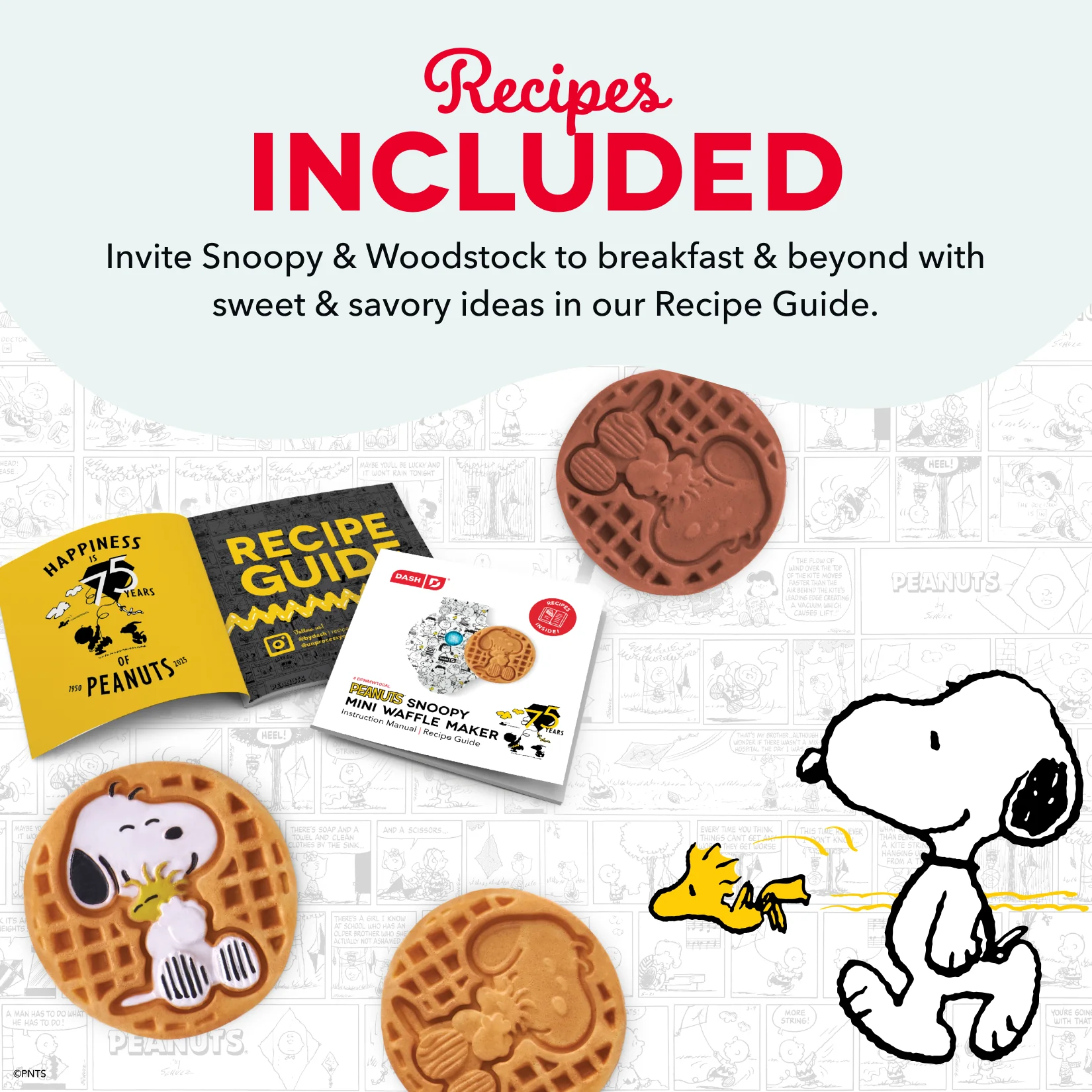 Peanuts® x Dash 75th Anniversary Mini Waffle Maker - Image 6