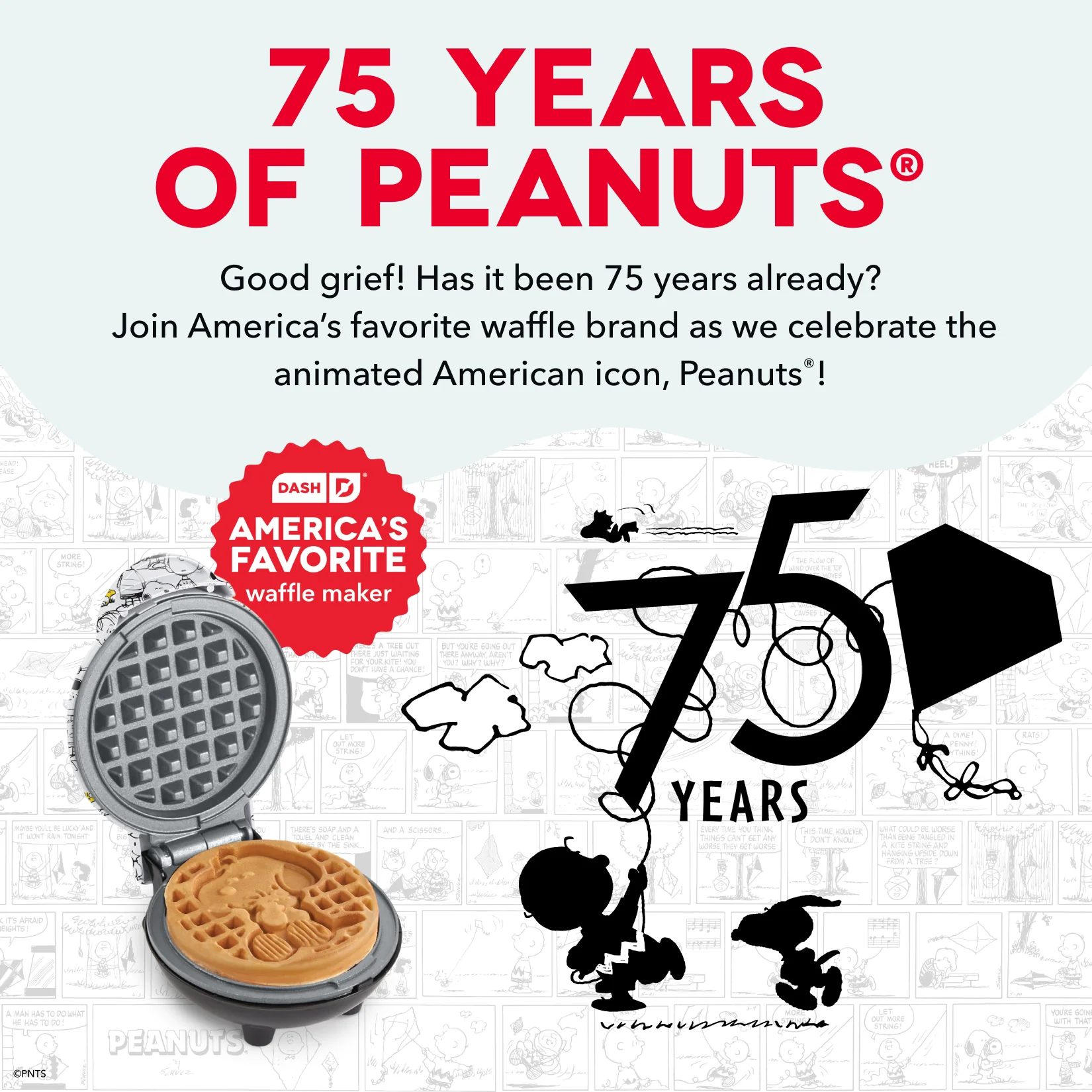 Peanuts® x Dash 75th Anniversary Mini Waffle Maker - Image 8