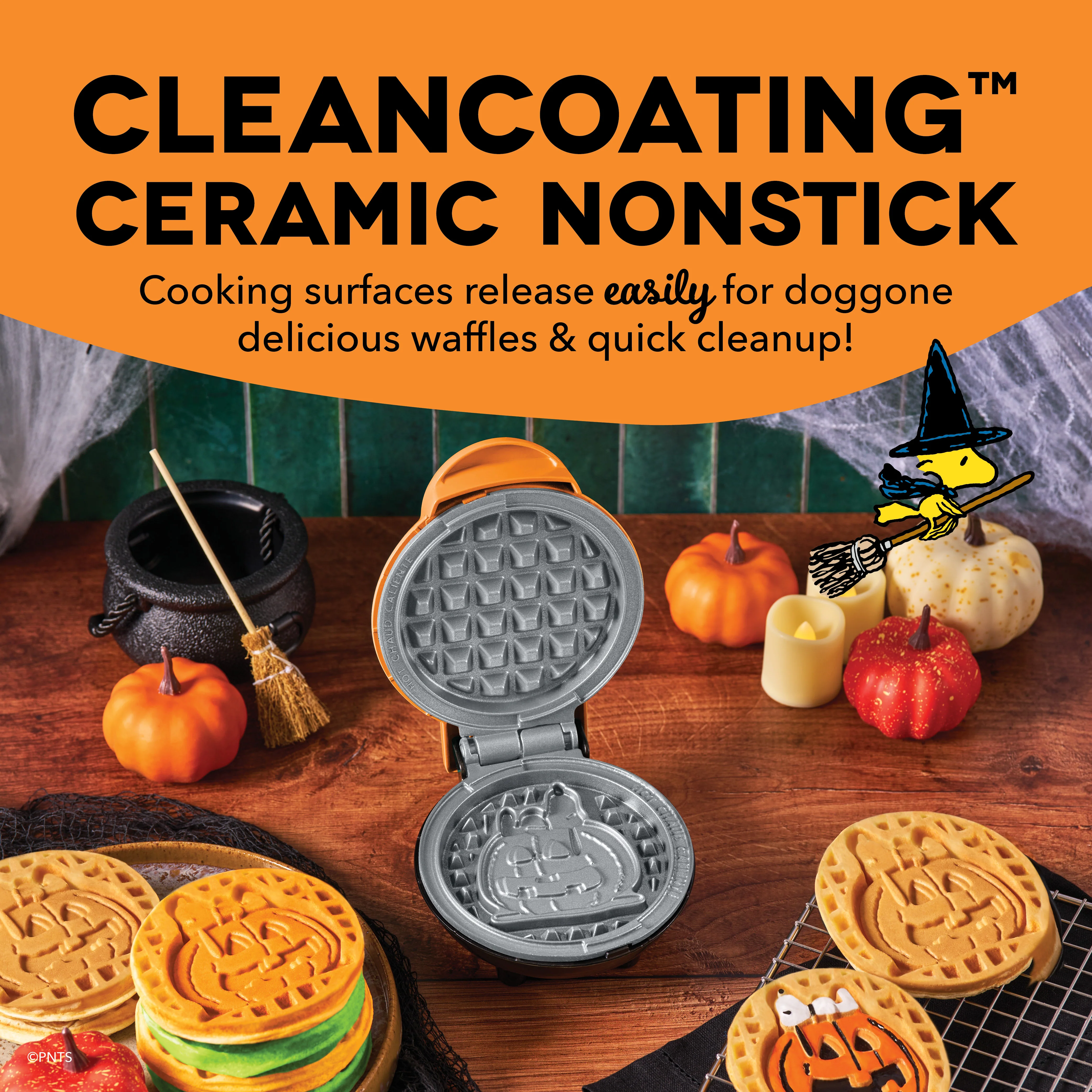 Peanuts® x Dash Snoopy Jack-o-Lantern Mini Waffle Maker   - Image 4