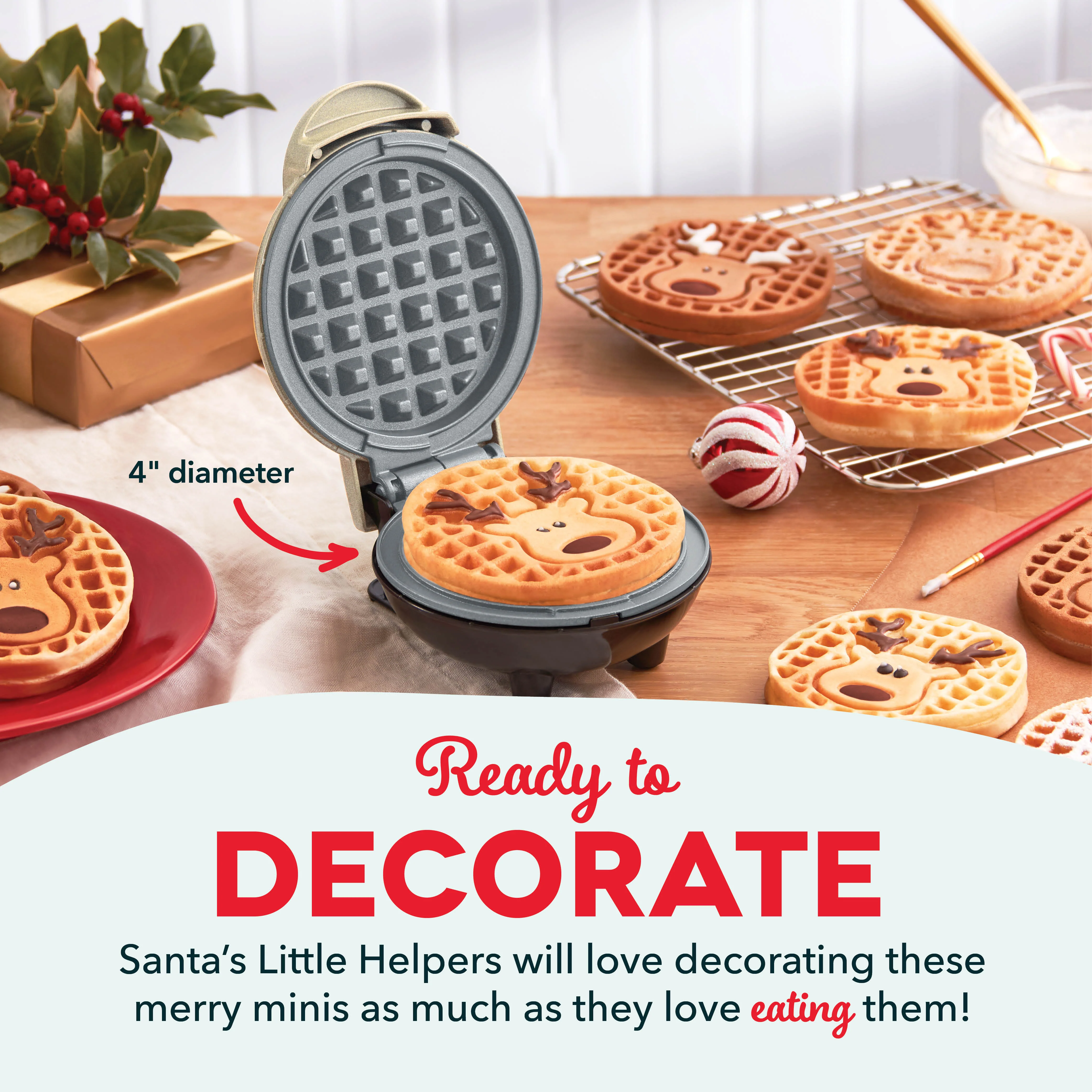 Reindeer Mini Waffle Maker - Image 4