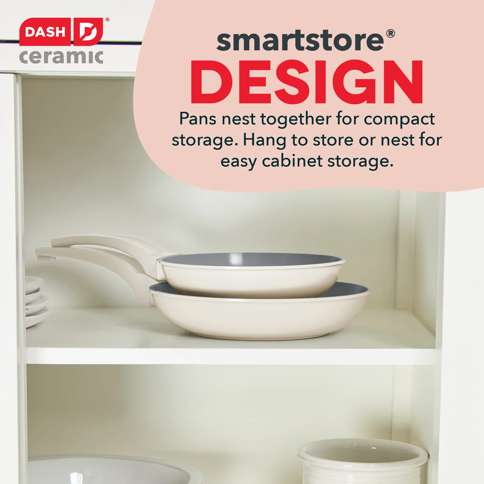 SmartStore™ 8" + 9.5" Nesting Fry Pan Set - Image 3