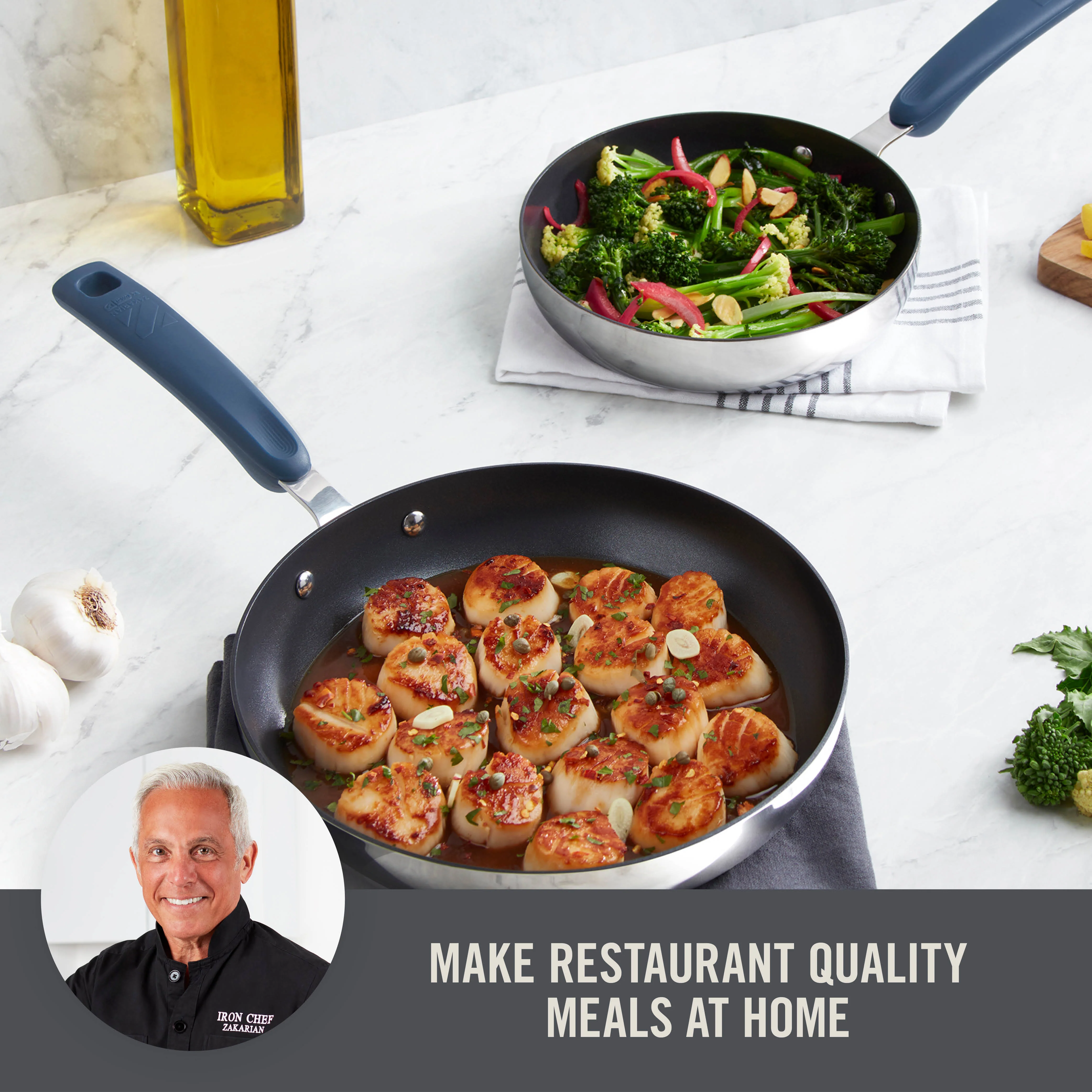 TruPro Stainless Steel Fry Pan Set - 8" 10" - Image 2