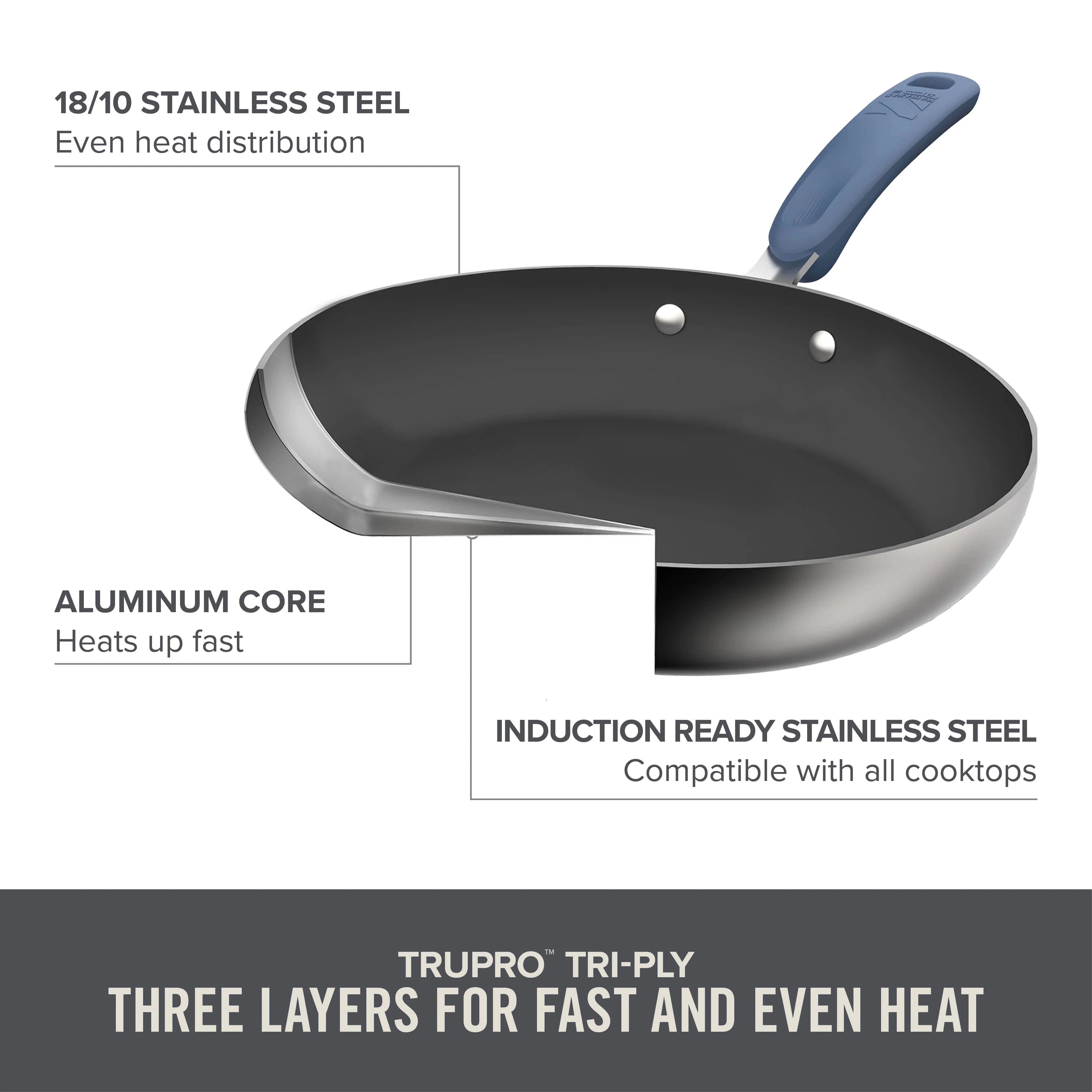 TruPro Stainless Steel Fry Pan Set - 8" 10" - Image 3