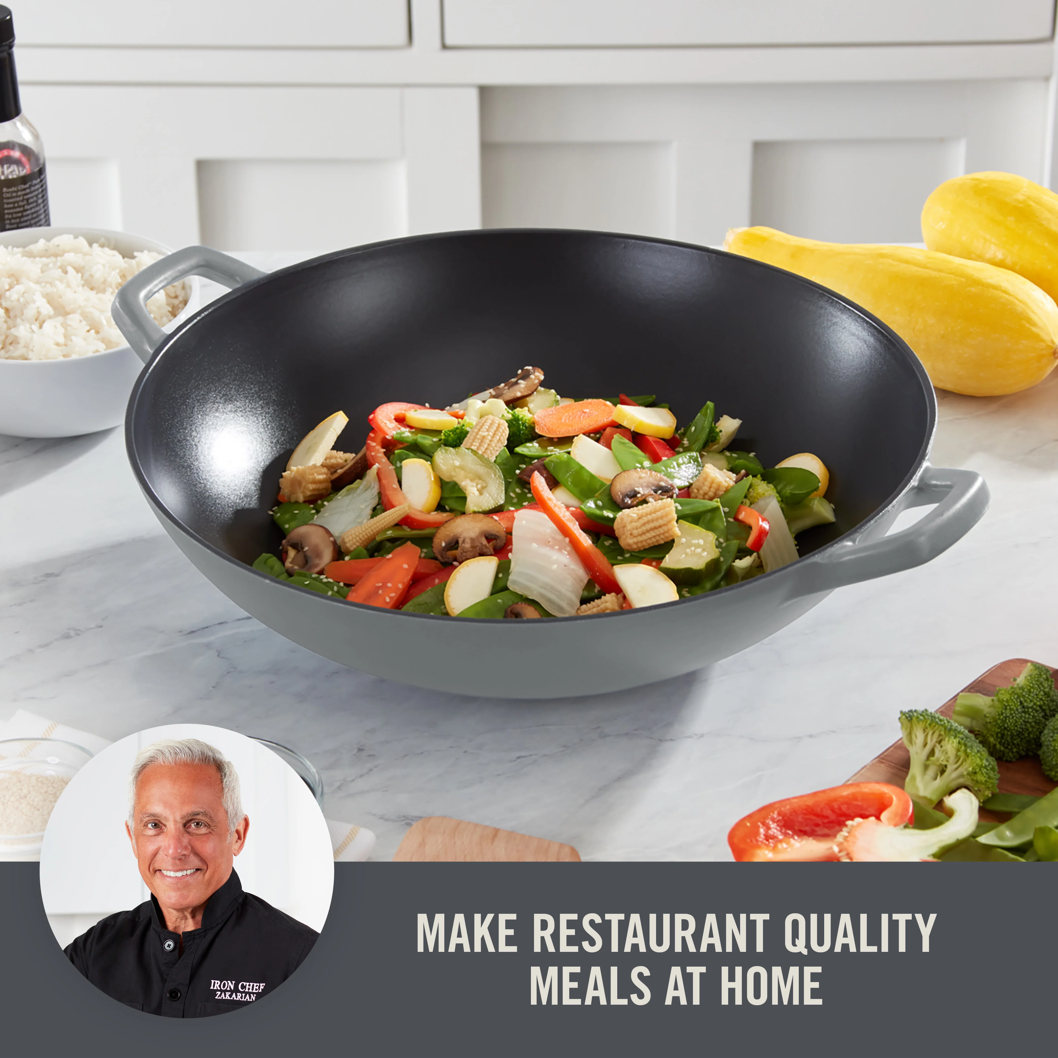 14" Nonstick Cast Iron Wok - Image 12