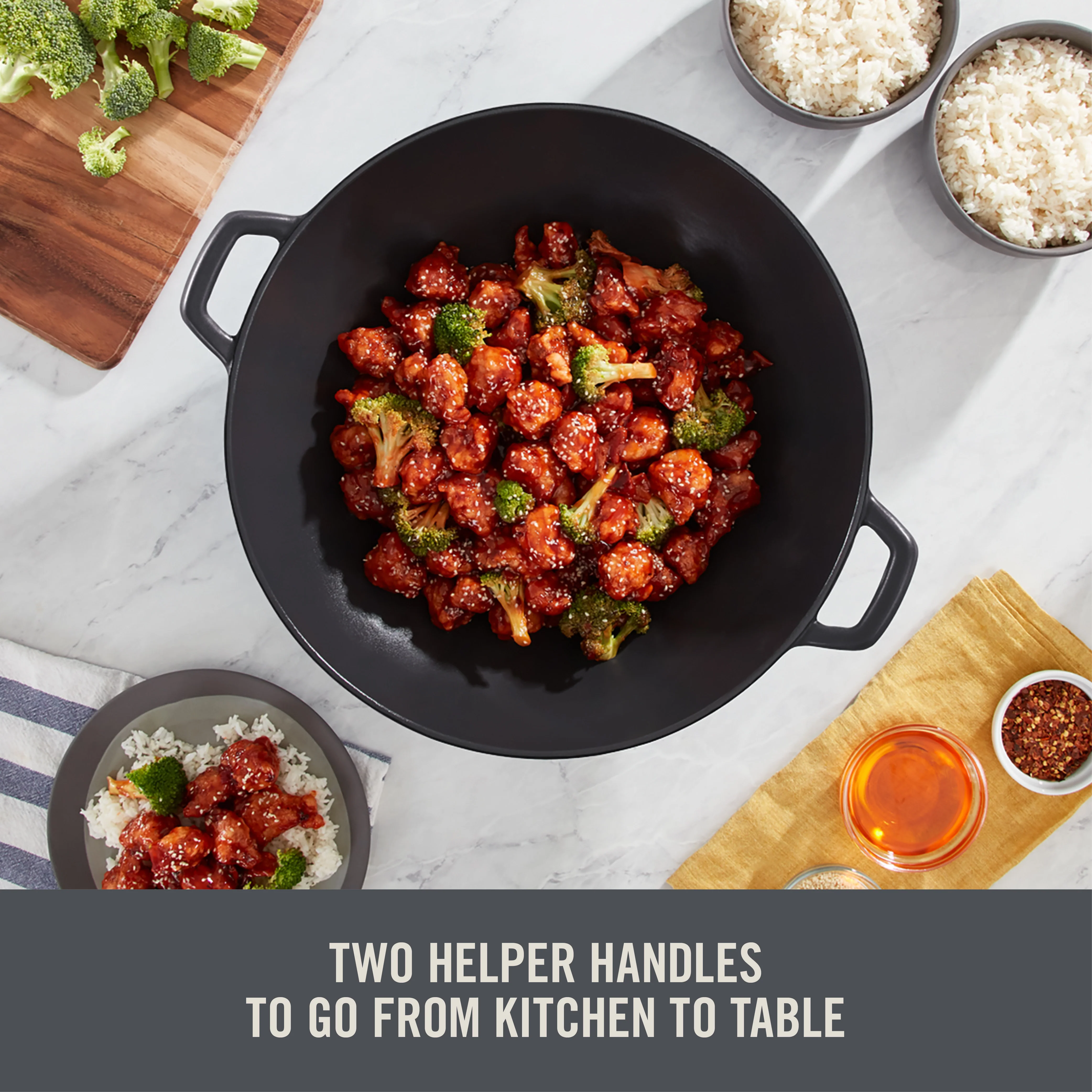 14" Nonstick Cast Iron Wok - Image 6