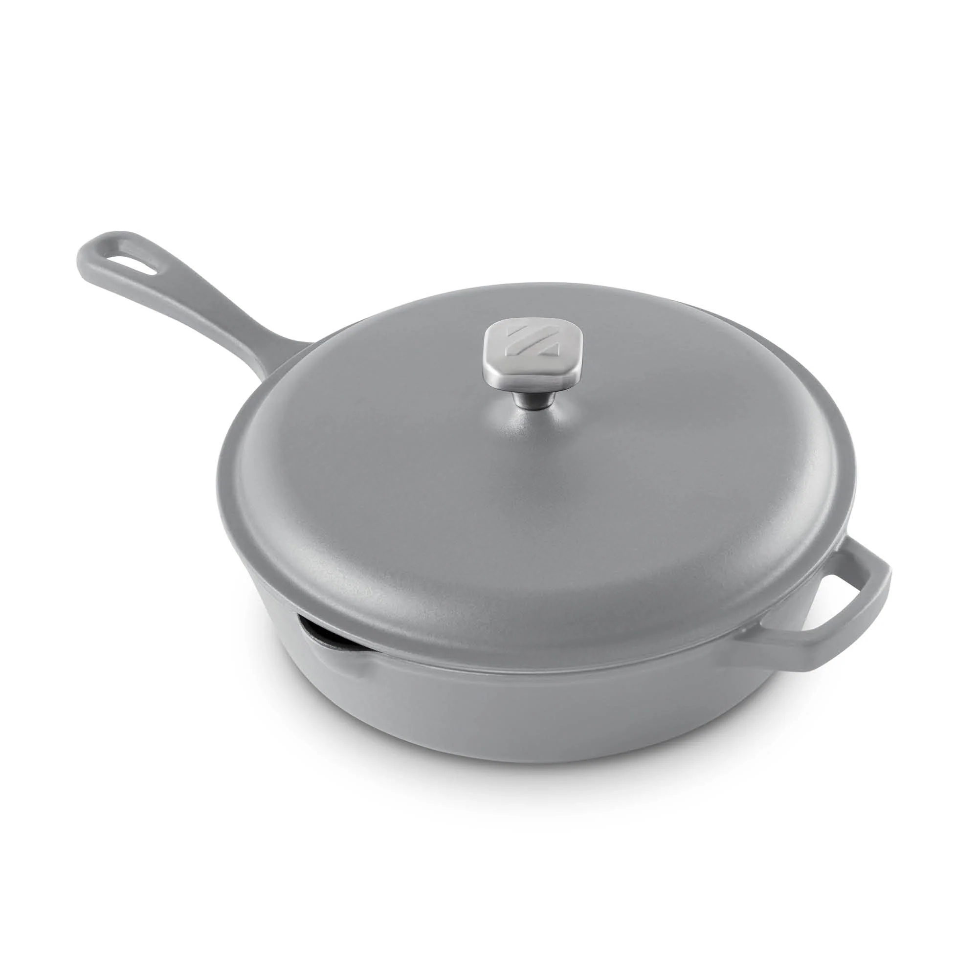 4.5 Qt. Nonstick Cast Iron Deep Skillet with Lid - Image 5