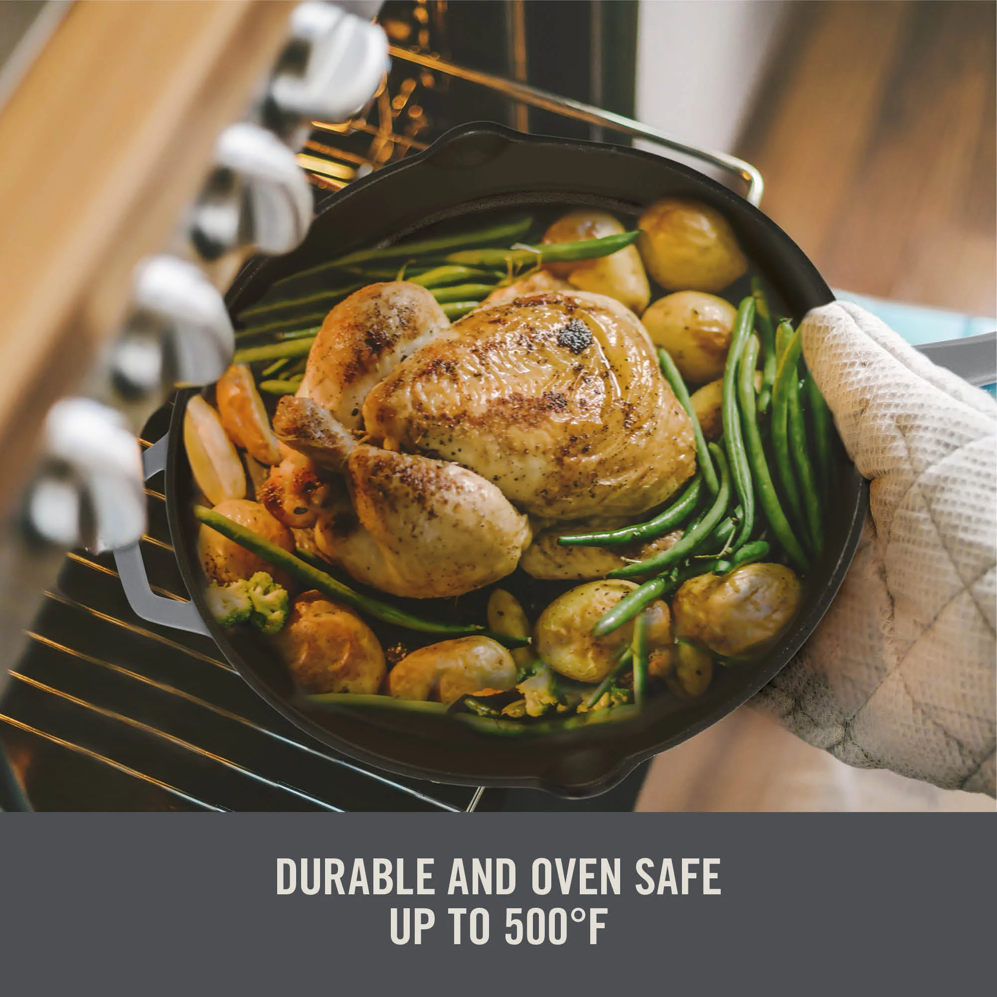 4.5 Qt. Nonstick Cast Iron Deep Skillet with Lid - Image 8