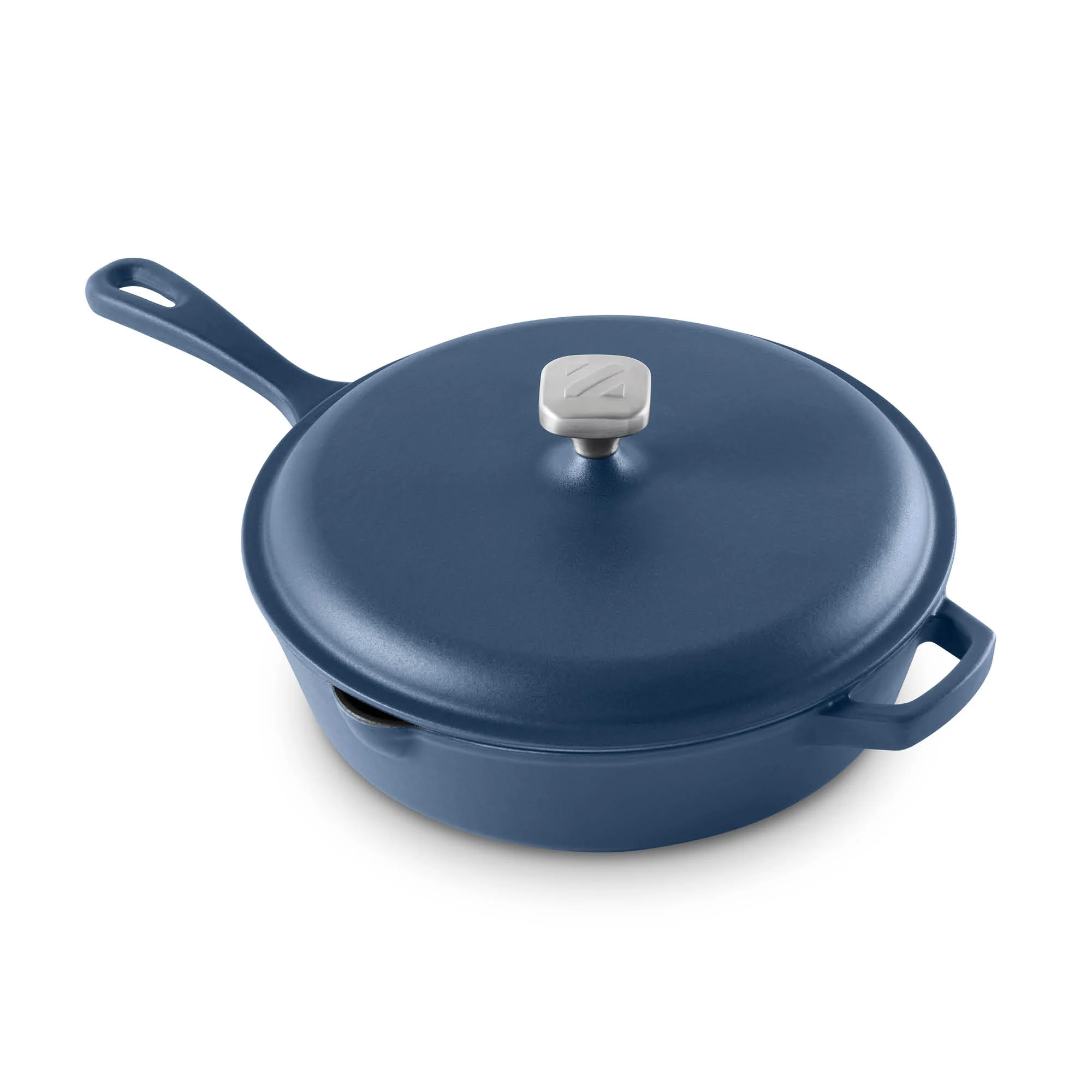 4.5 Qt. Nonstick Cast Iron Deep Skillet with Lid - Image 9