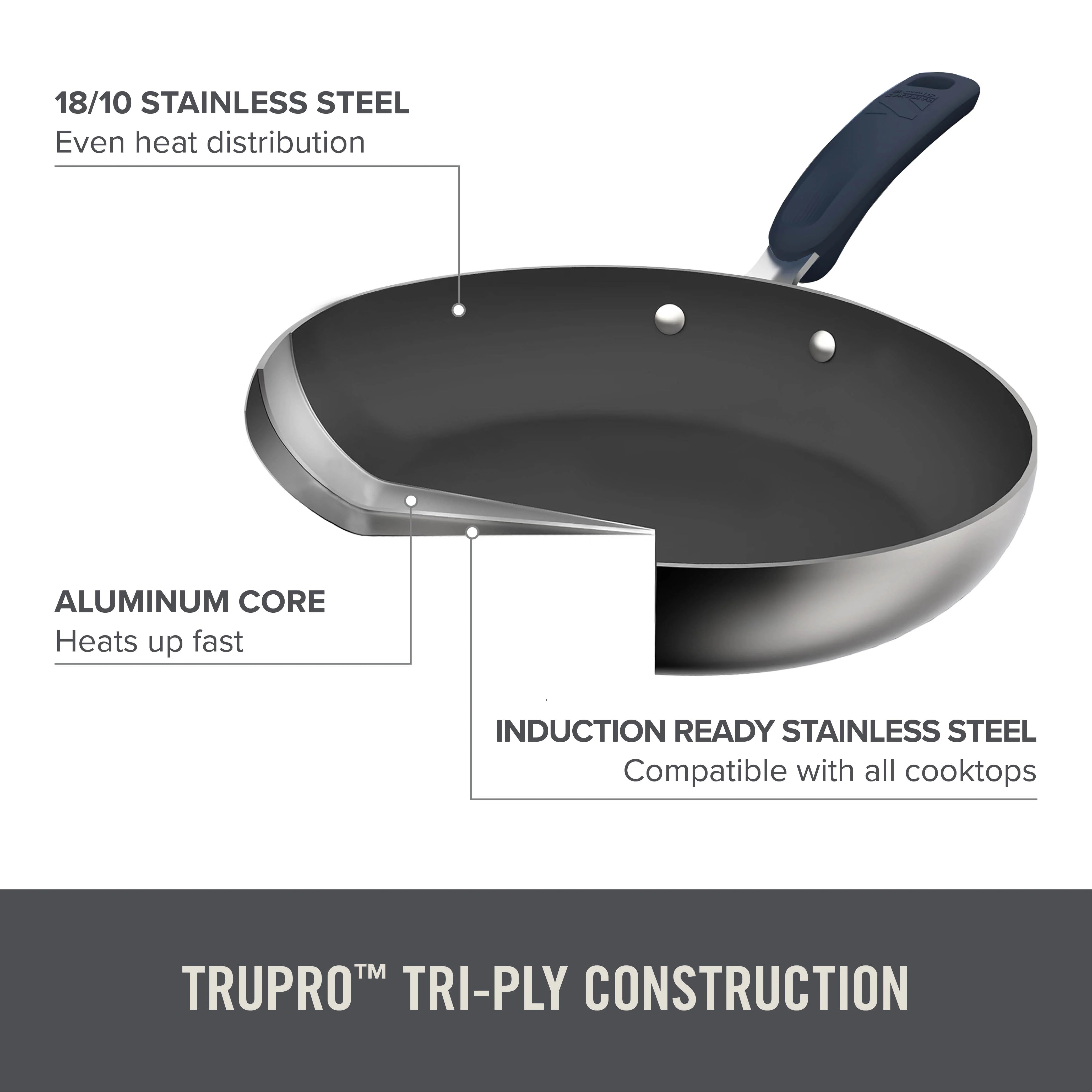 Zakarian by Dash 5qt TruPro Stainless Steel Saute Pan with Lid - Image 4