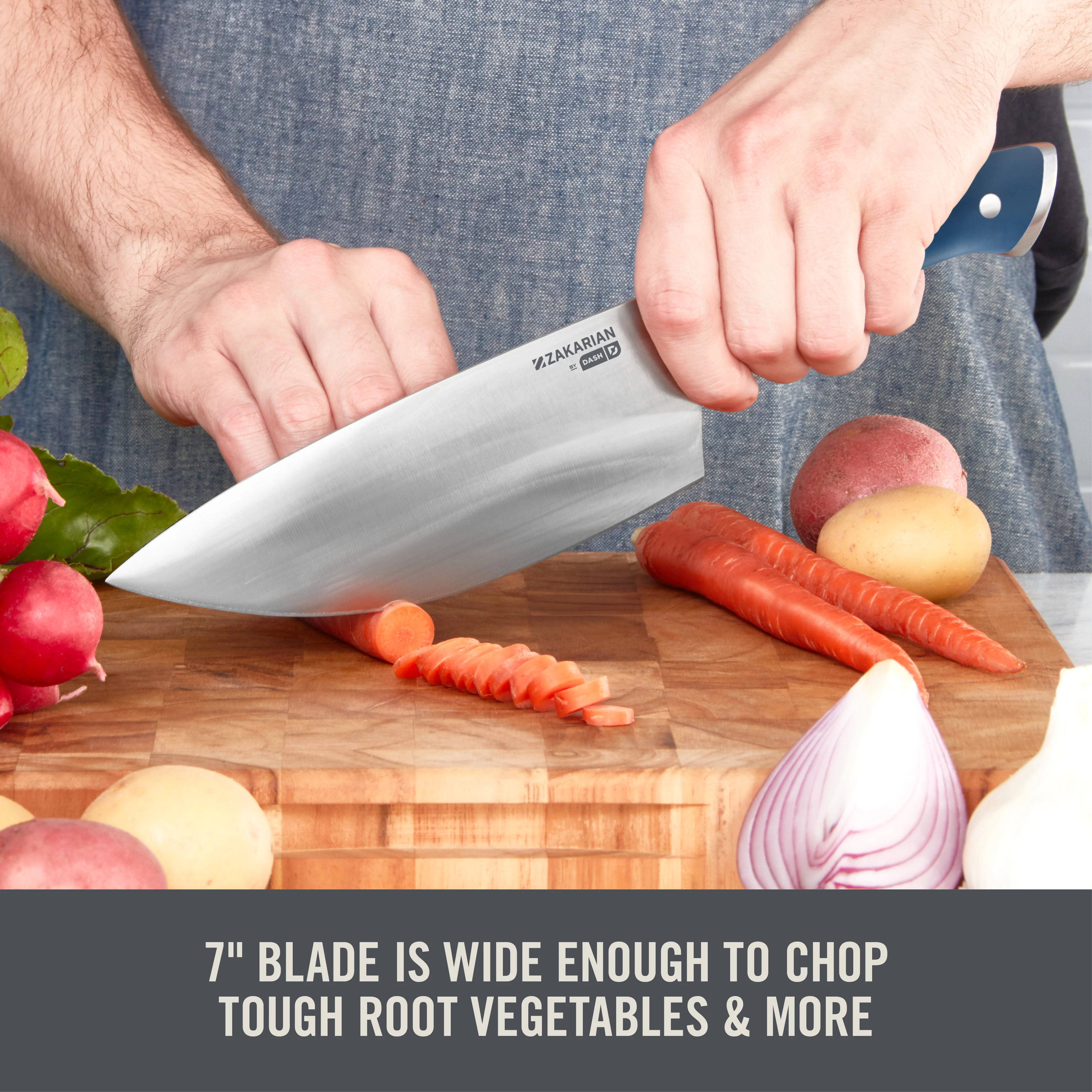 7" Rocking Chef Knife with Sheath - Image 10