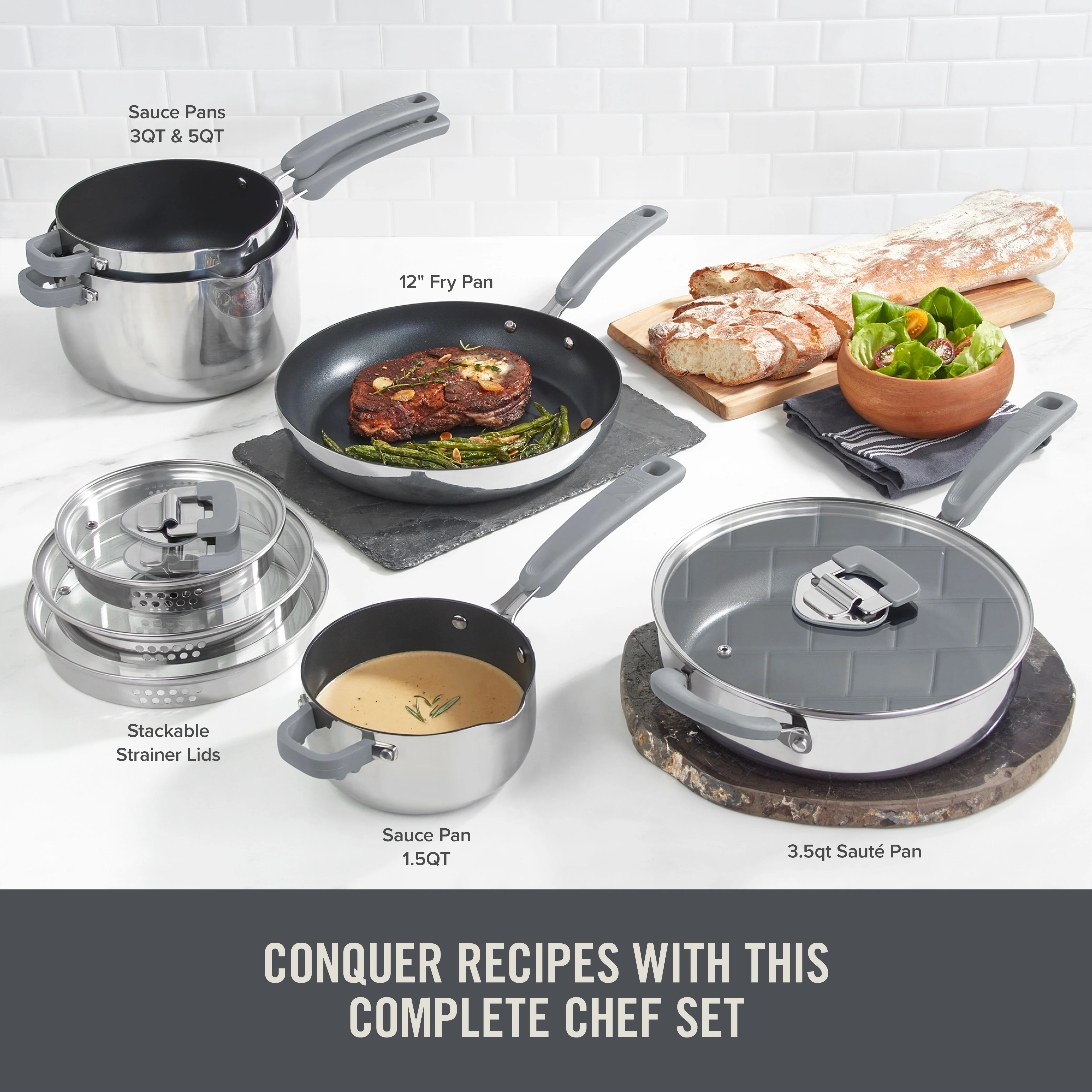 Zakarian by Dash Trupro 10PC Stainless Steel Cookware Set - Image 22