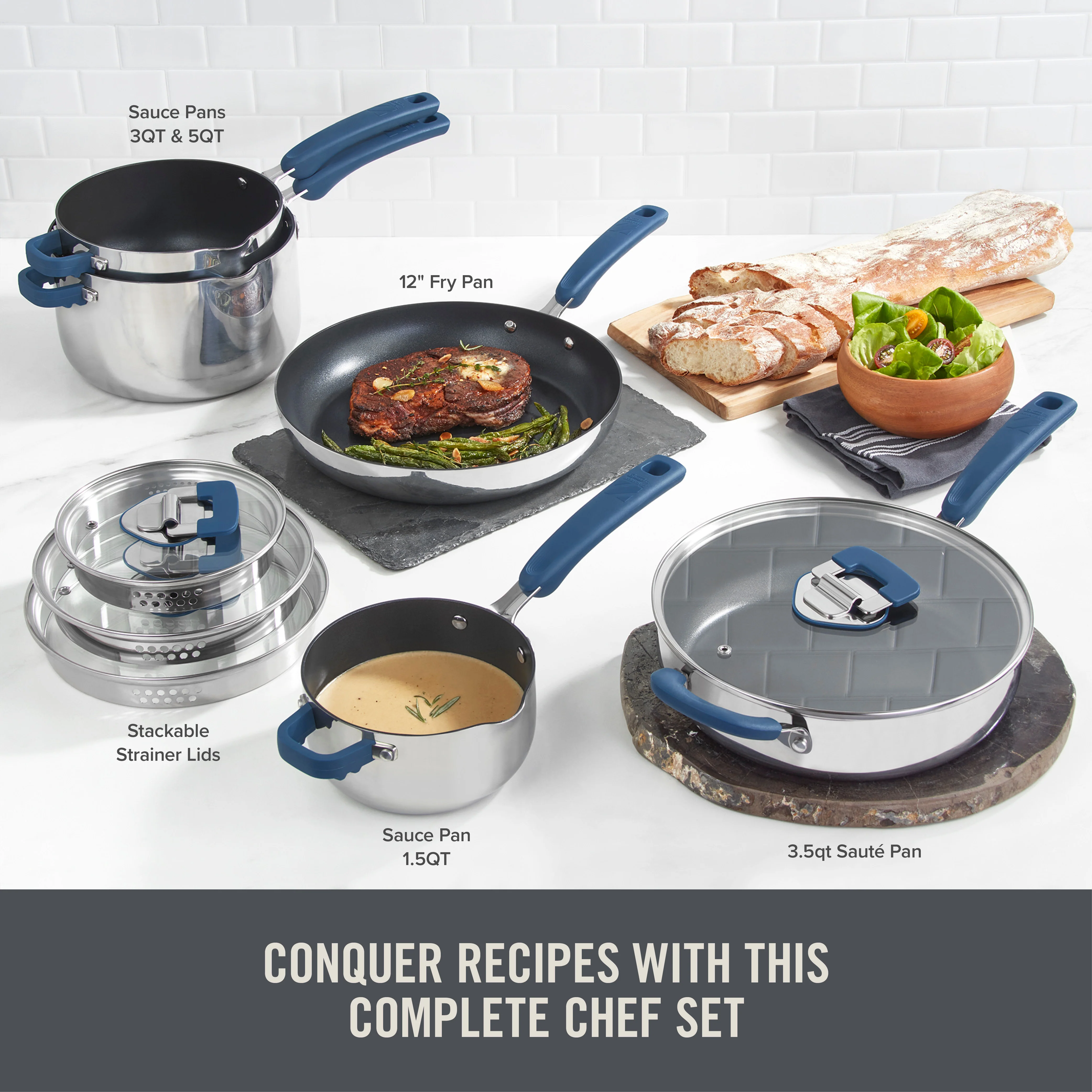 Zakarian by Dash Trupro 10PC Stainless Steel Cookware Set - Image 6