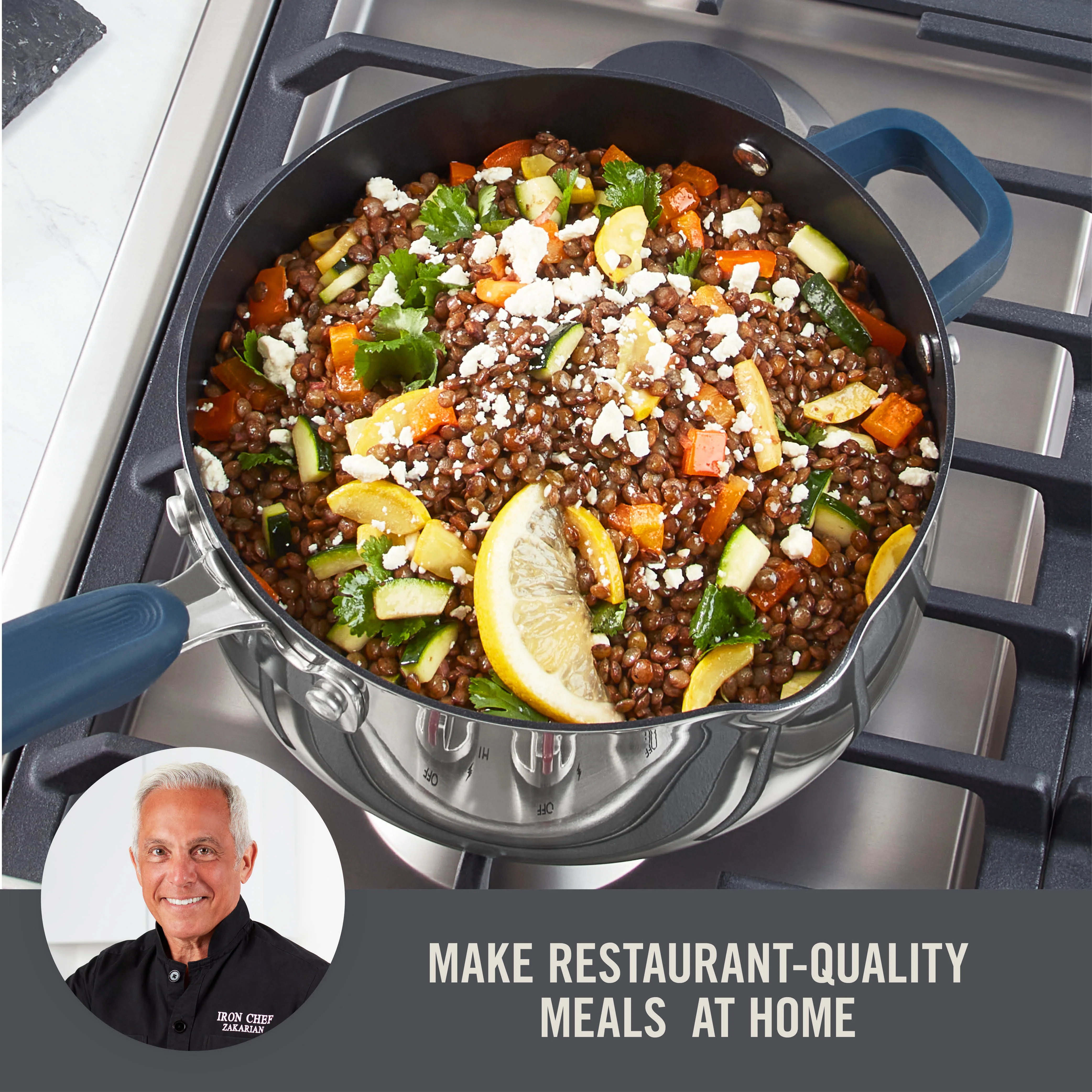 Zakarian by Dash Trupro Nonstick Stainless Steel 6pc Stacking Sauce Pan Set - Image 2