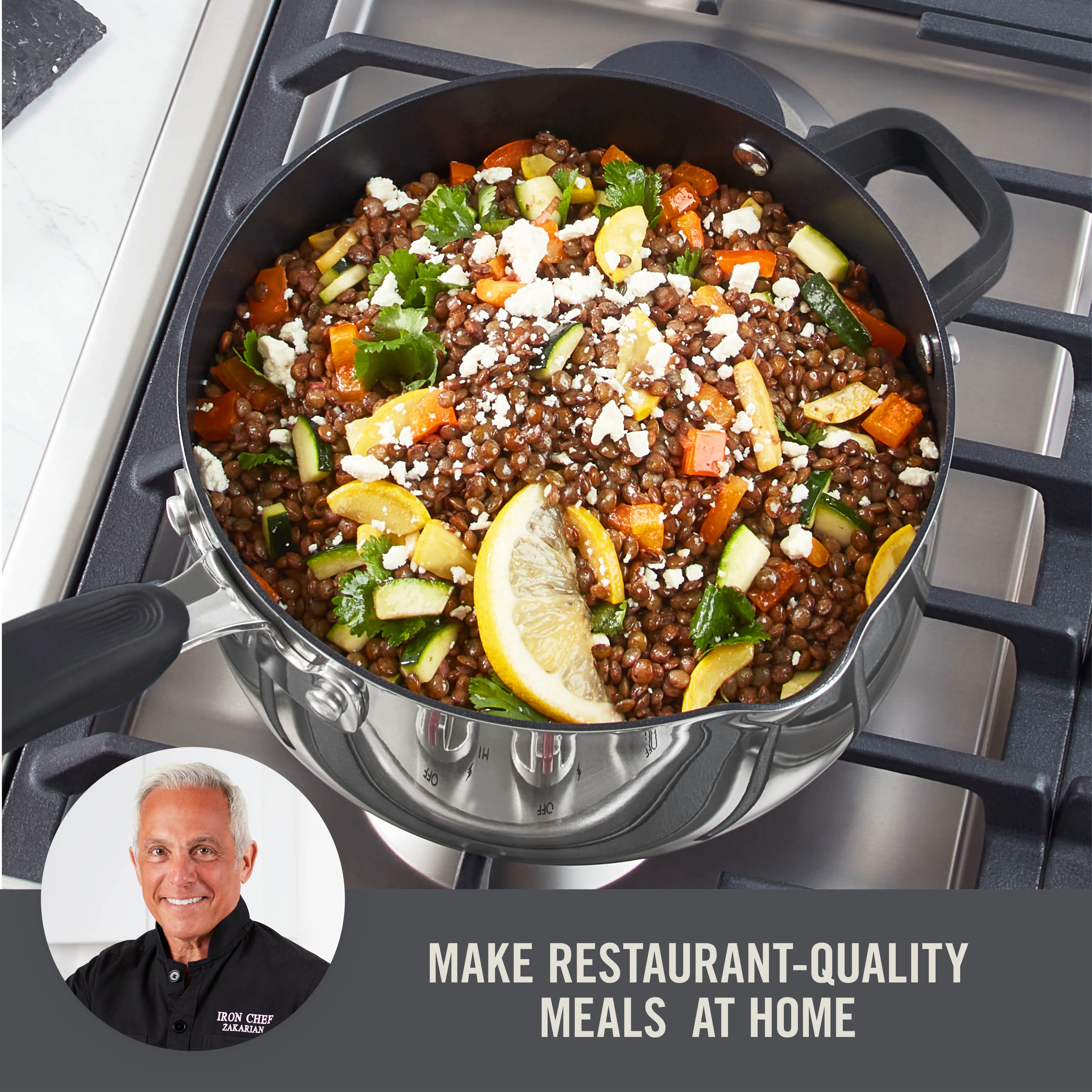 Zakarian by Dash Trupro Nonstick Stainless Steel 6pc Stacking Sauce Pan Set - Image 9